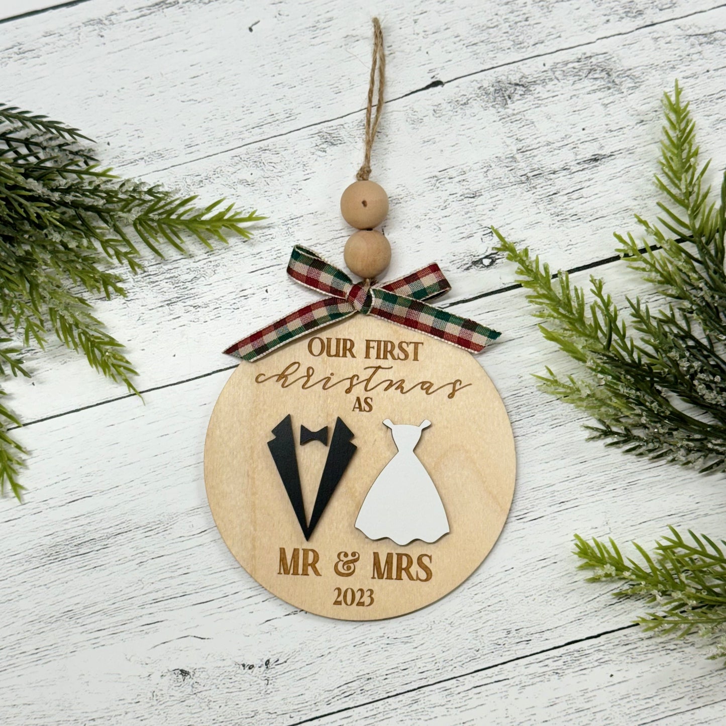 Mr & Mrs Christmas Tree Ornament | Newlywed Christmas Ornament