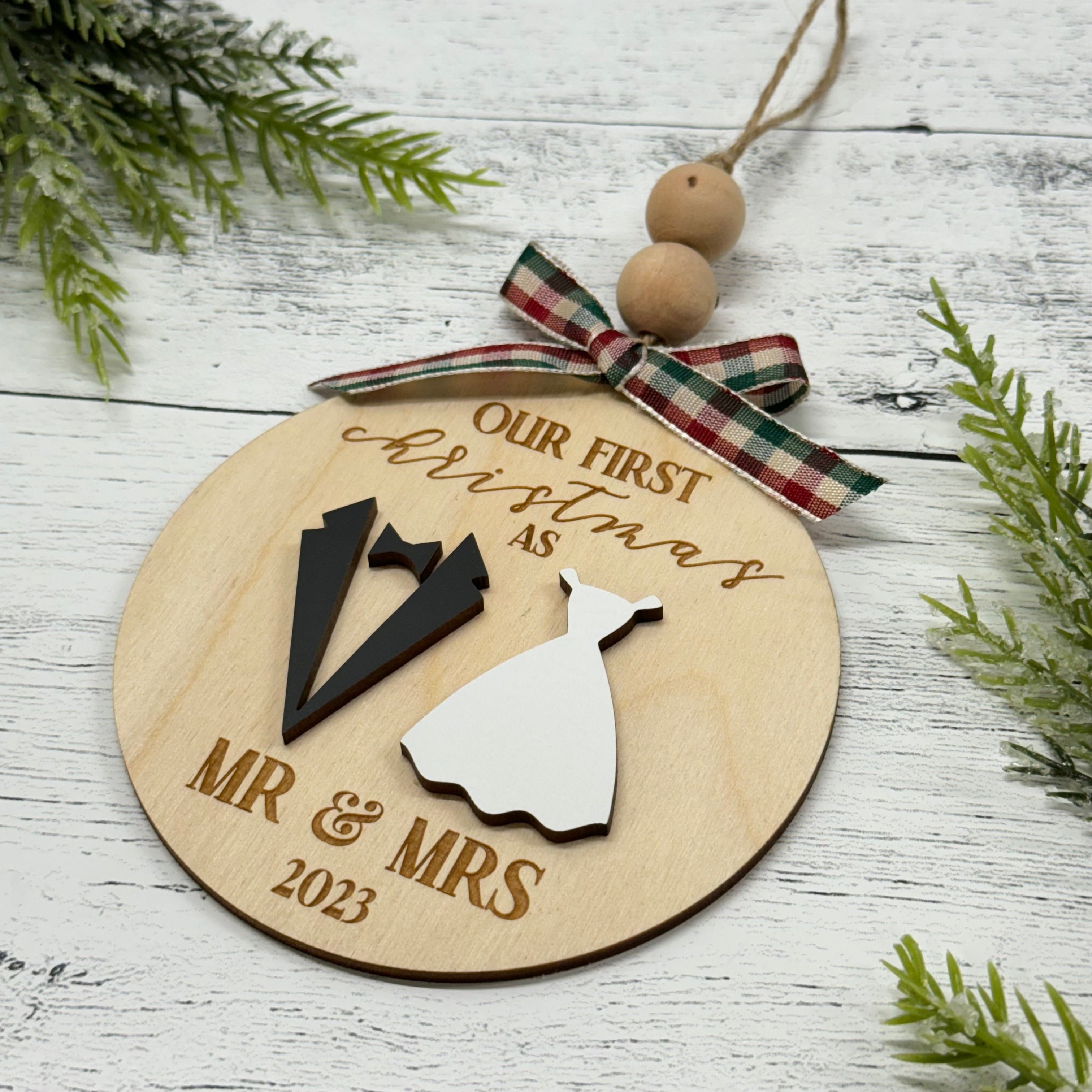Mr & Mrs Christmas Tree Ornament | Newlywed Christmas Ornament