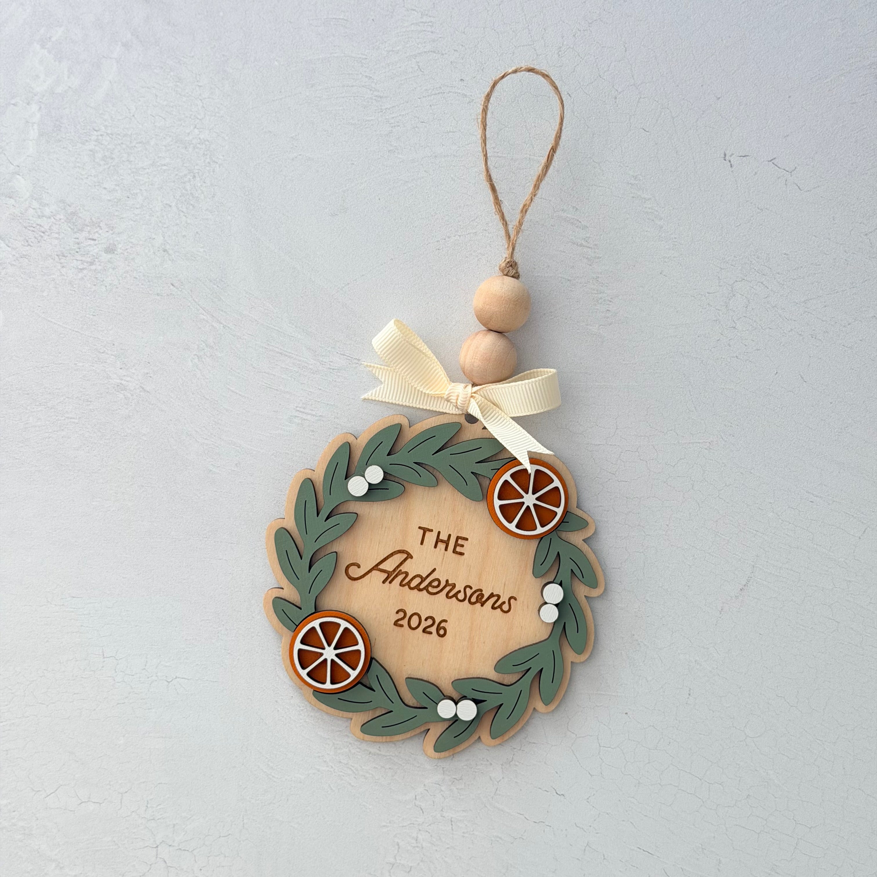 Personalized Family Name Christmas Ornament