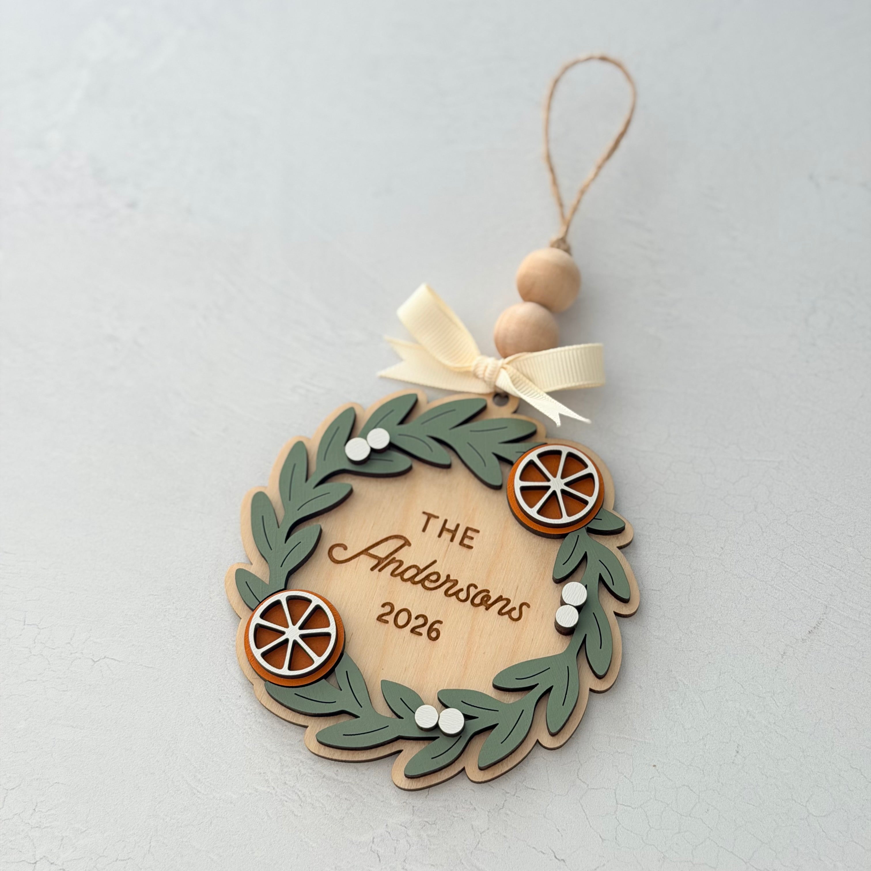 Personalized Family Name Christmas Ornament