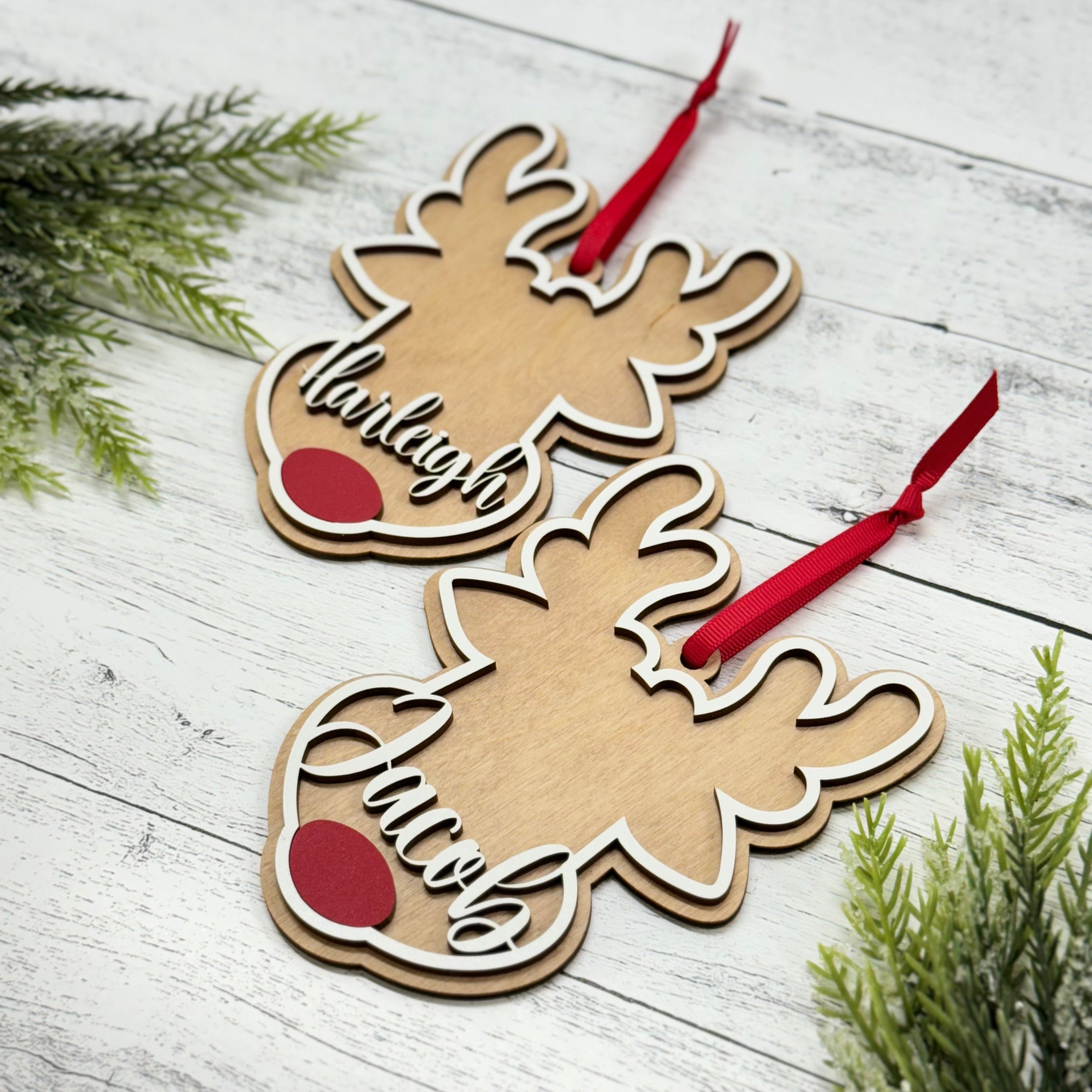 Reindeer Personalized Name Christmas Ornament