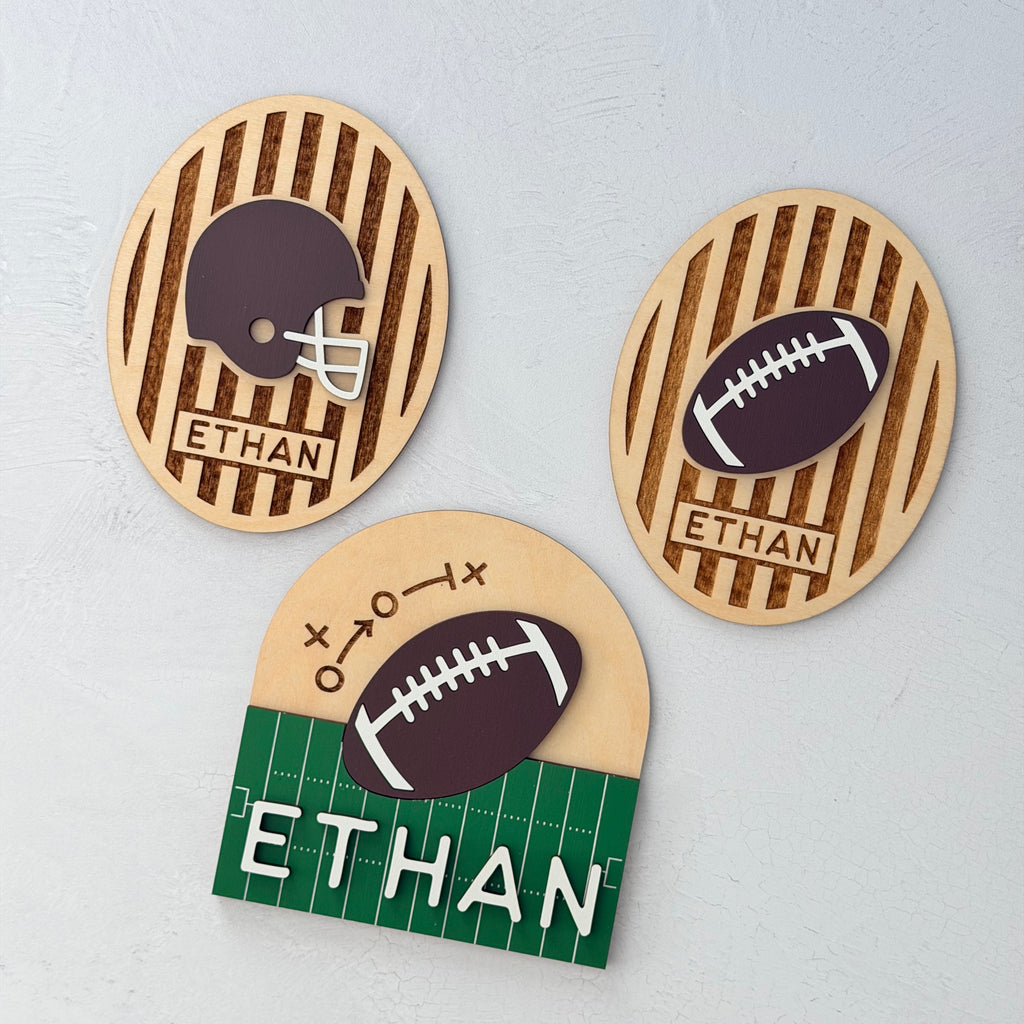 Personalized Football Baby Name Sign