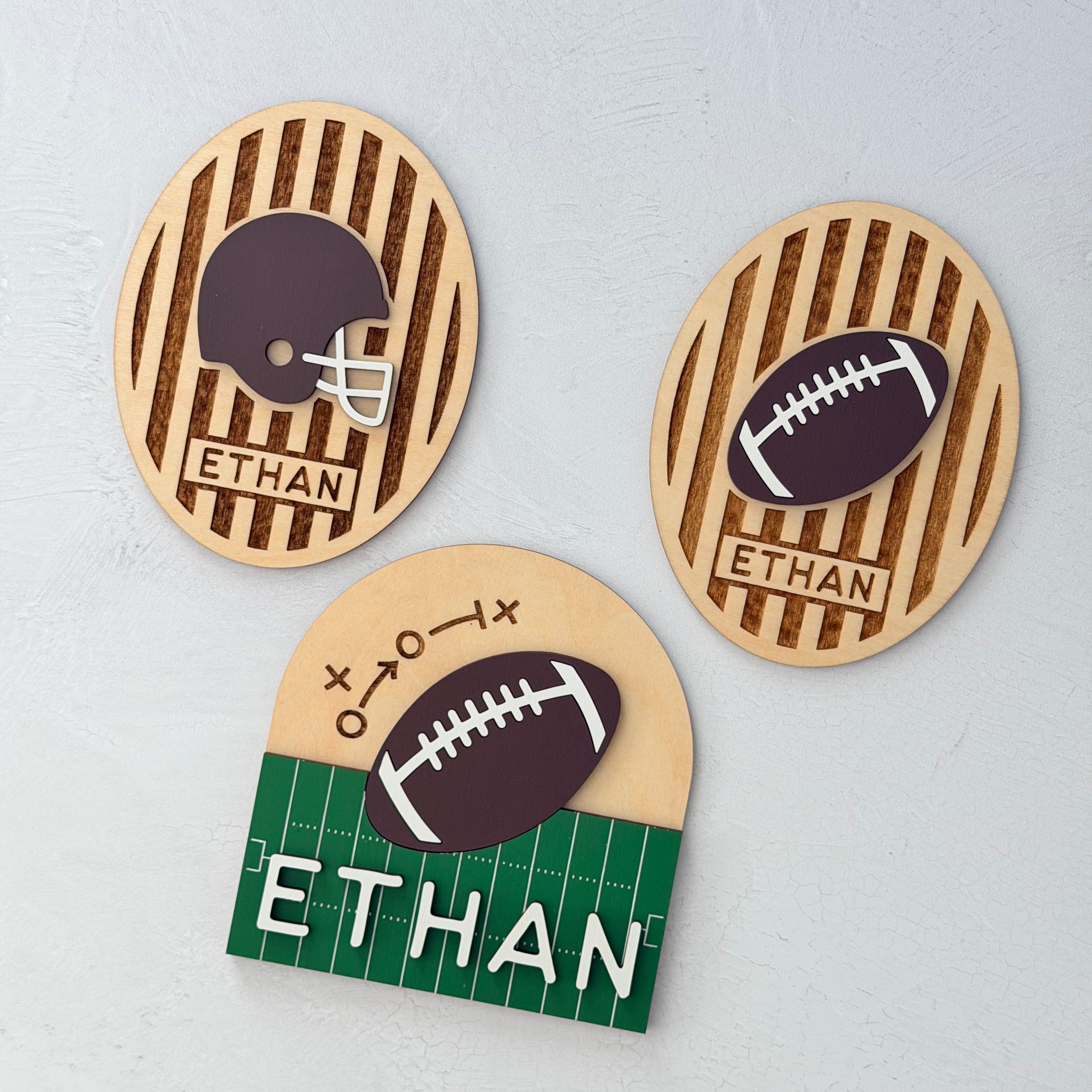 Personalized Football Baby Name Sign