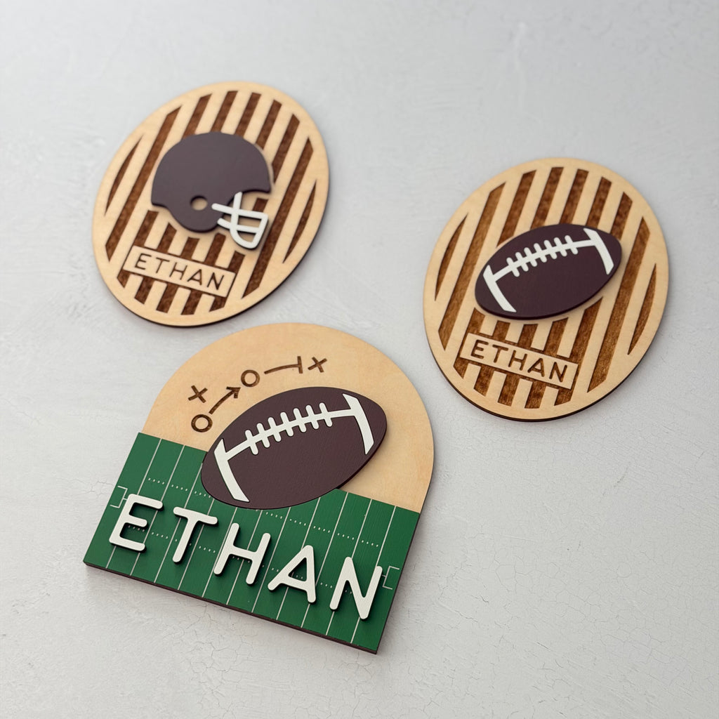Personalized Football Baby Name Sign