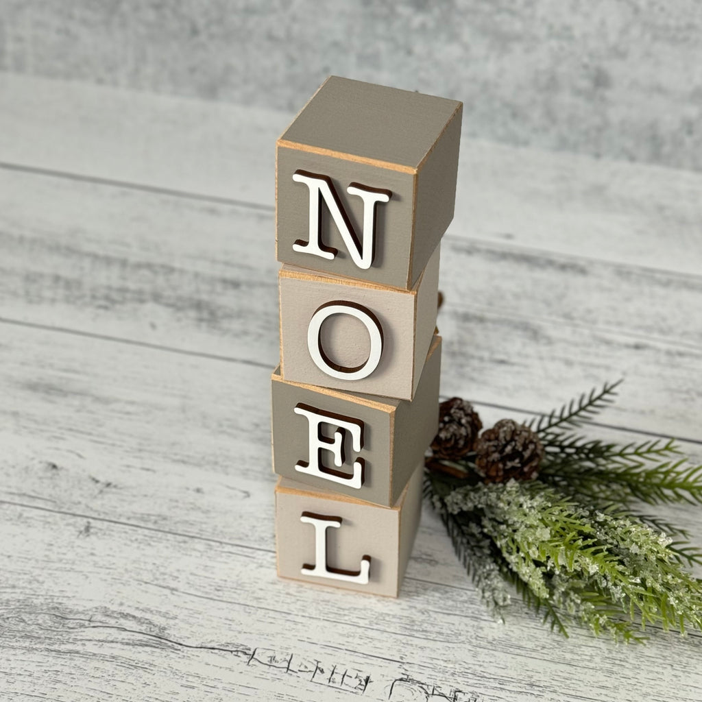 SET | Christmas Stacking Word Wooden Blocks