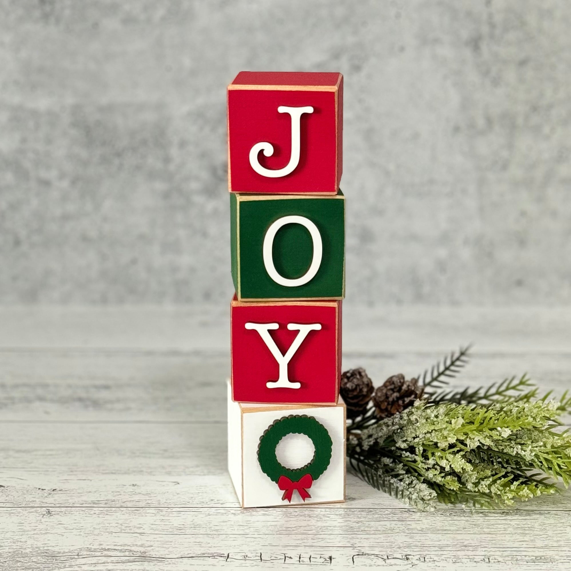 SET | Christmas Stacking Word Wooden Blocks