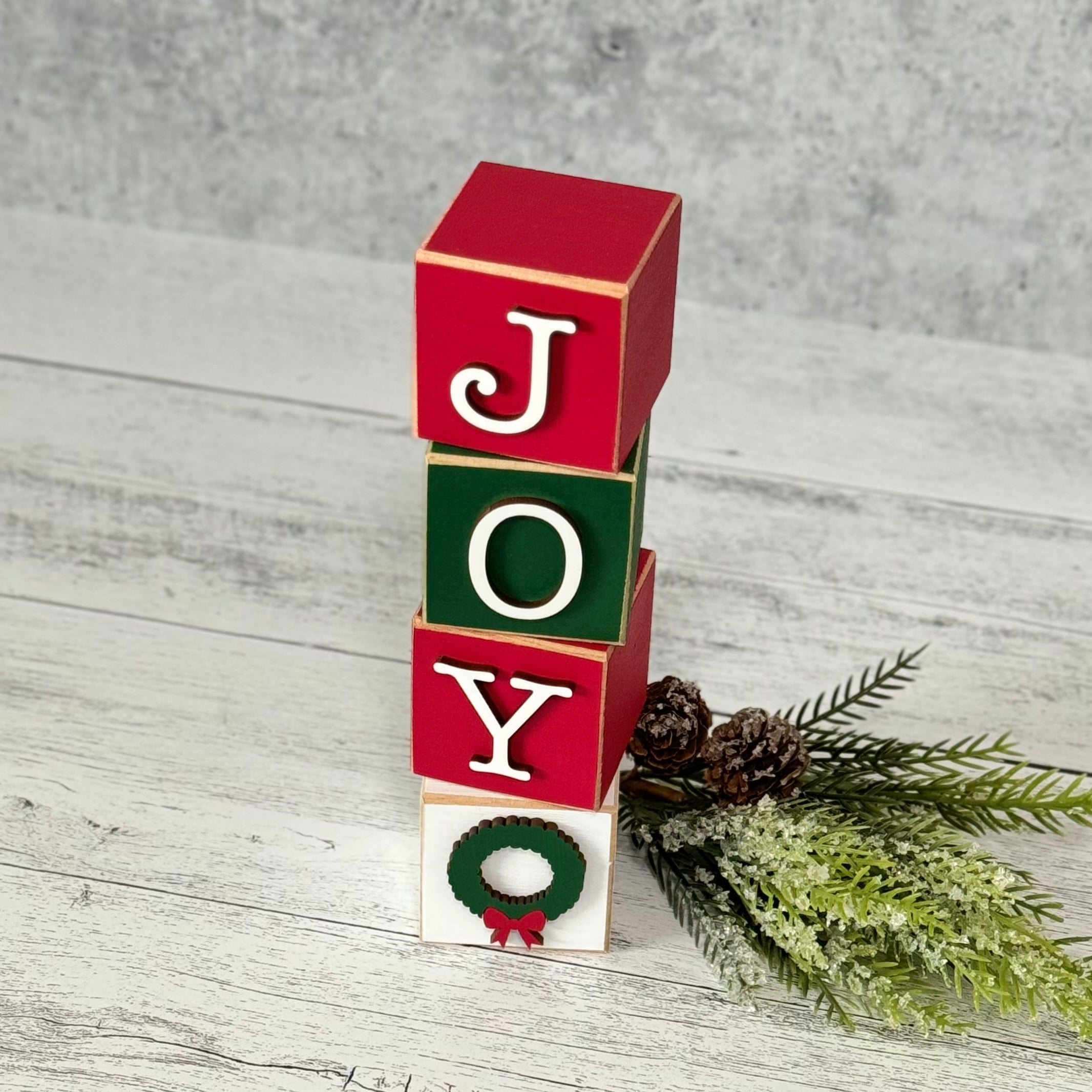 SET | Christmas Stacking Word Wooden Blocks