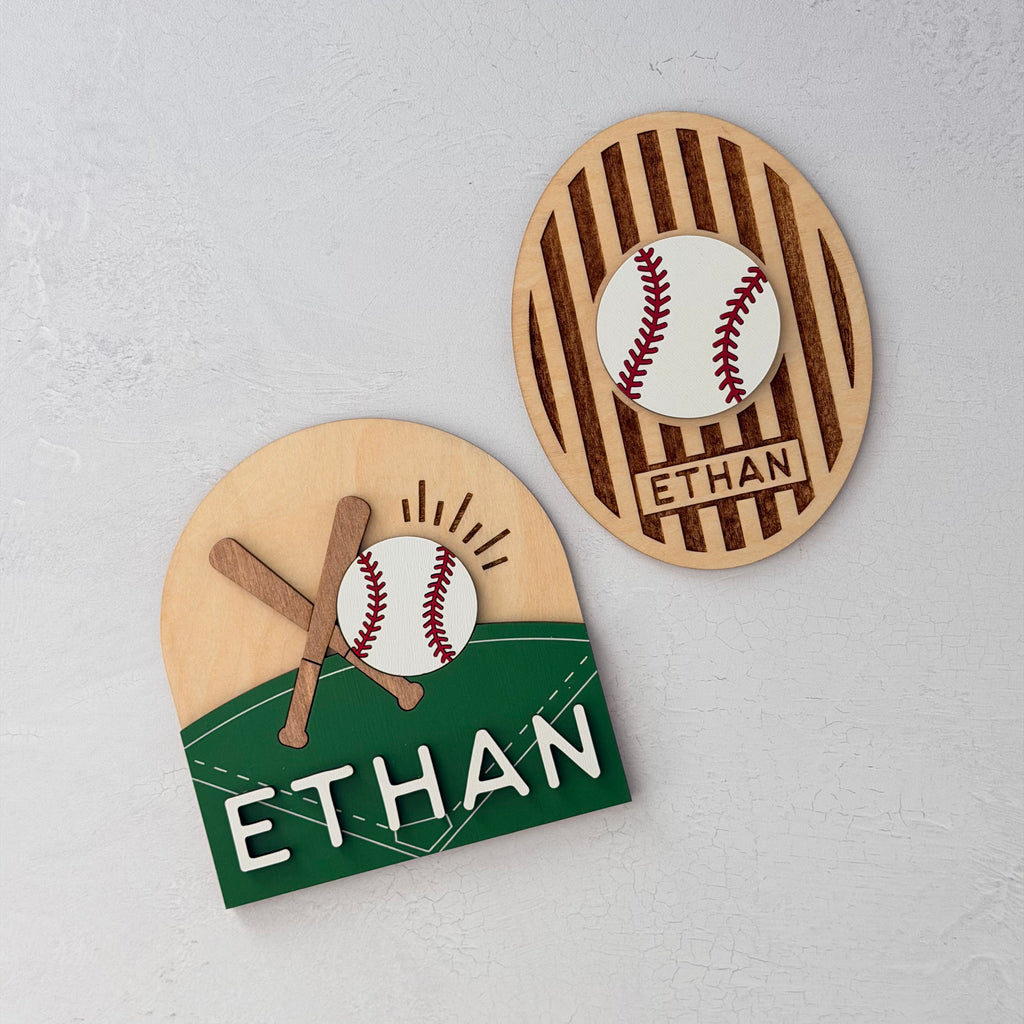 Personalized Baseball Baby Name Sign