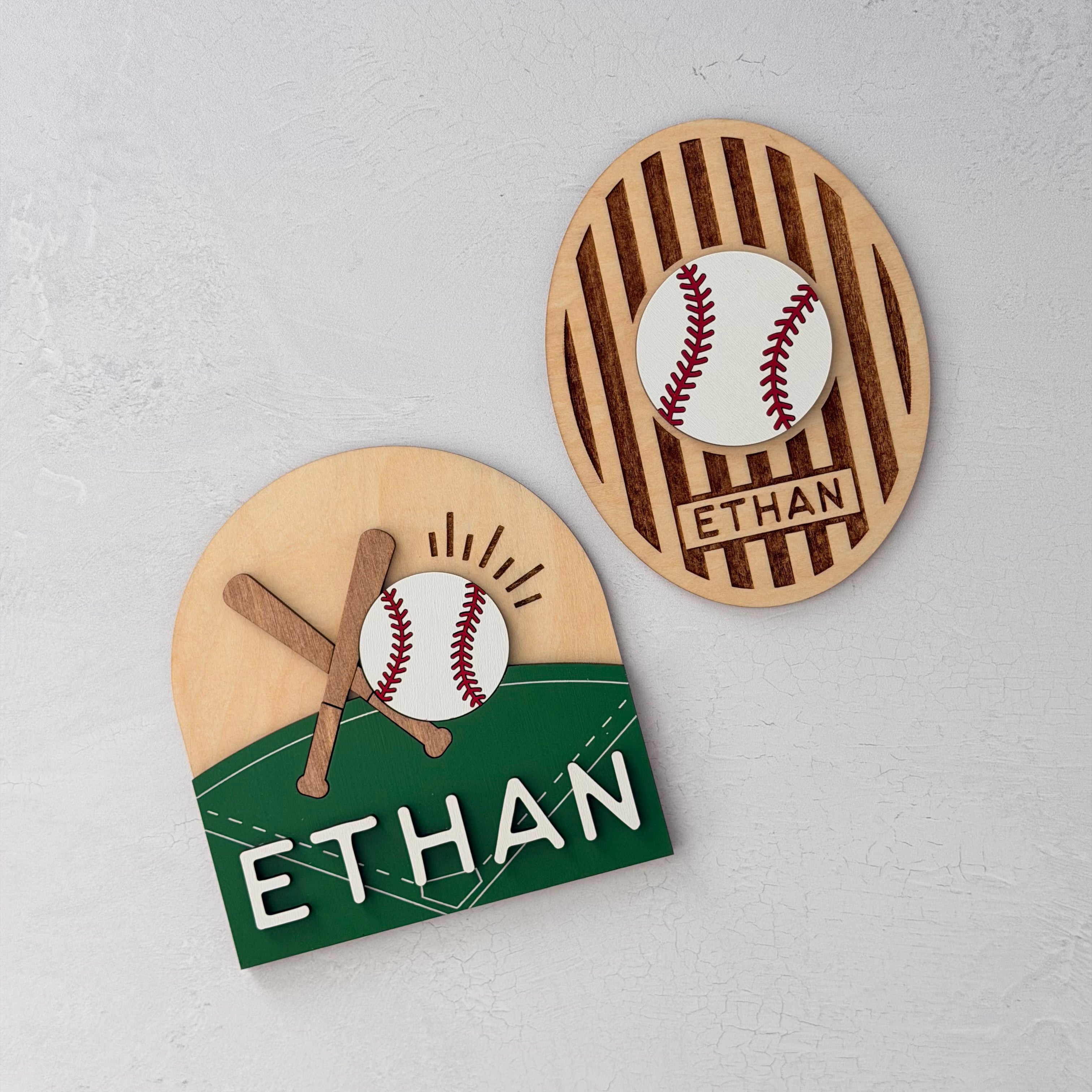 Personalized Baseball Baby Name Sign