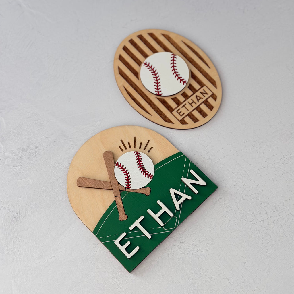 Personalized Baseball Baby Name Sign