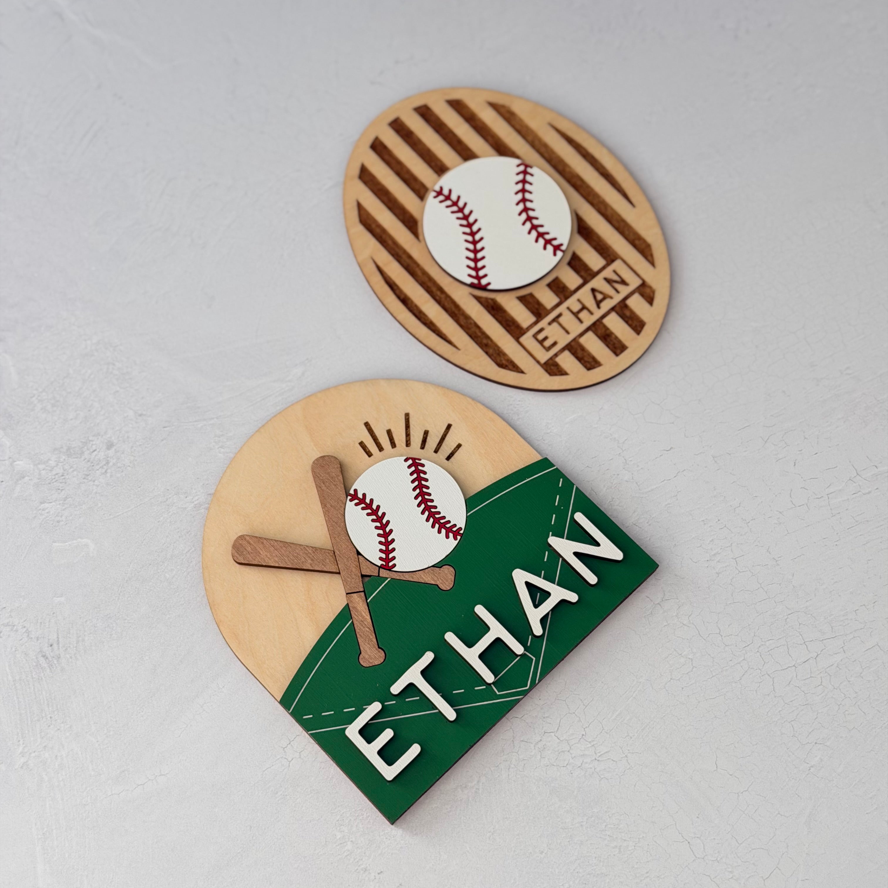 Personalized Baseball Baby Name Sign