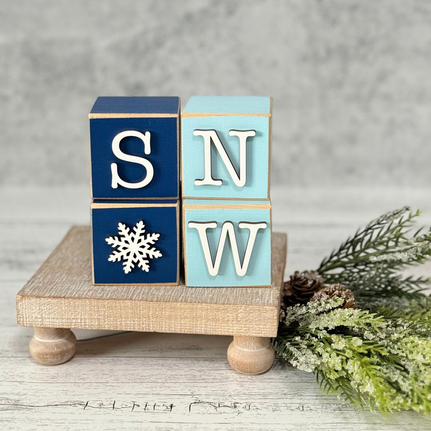 SET | Winter Stacking Word Wooden Blocks