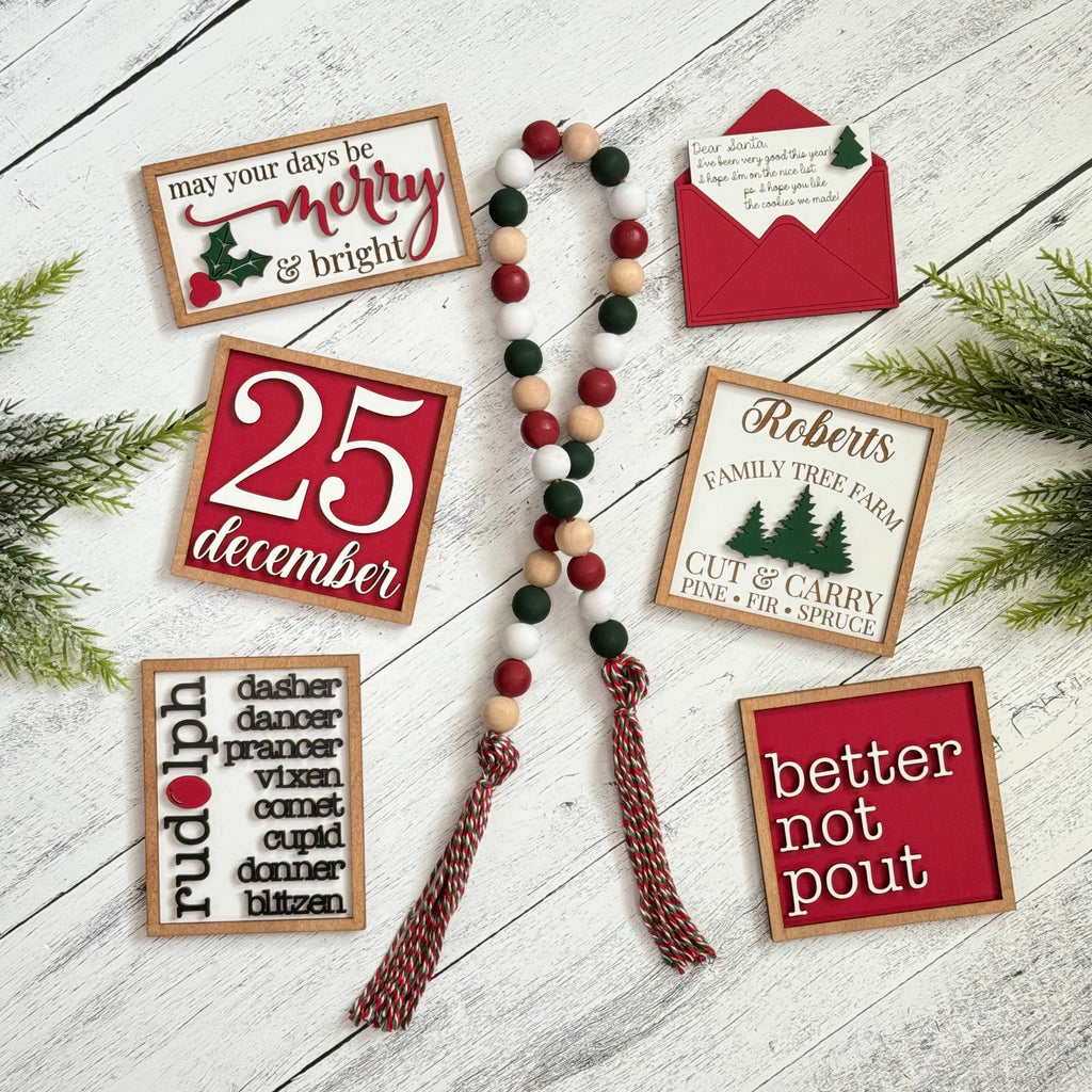 Christmas Tiered Tray Decor Bundle