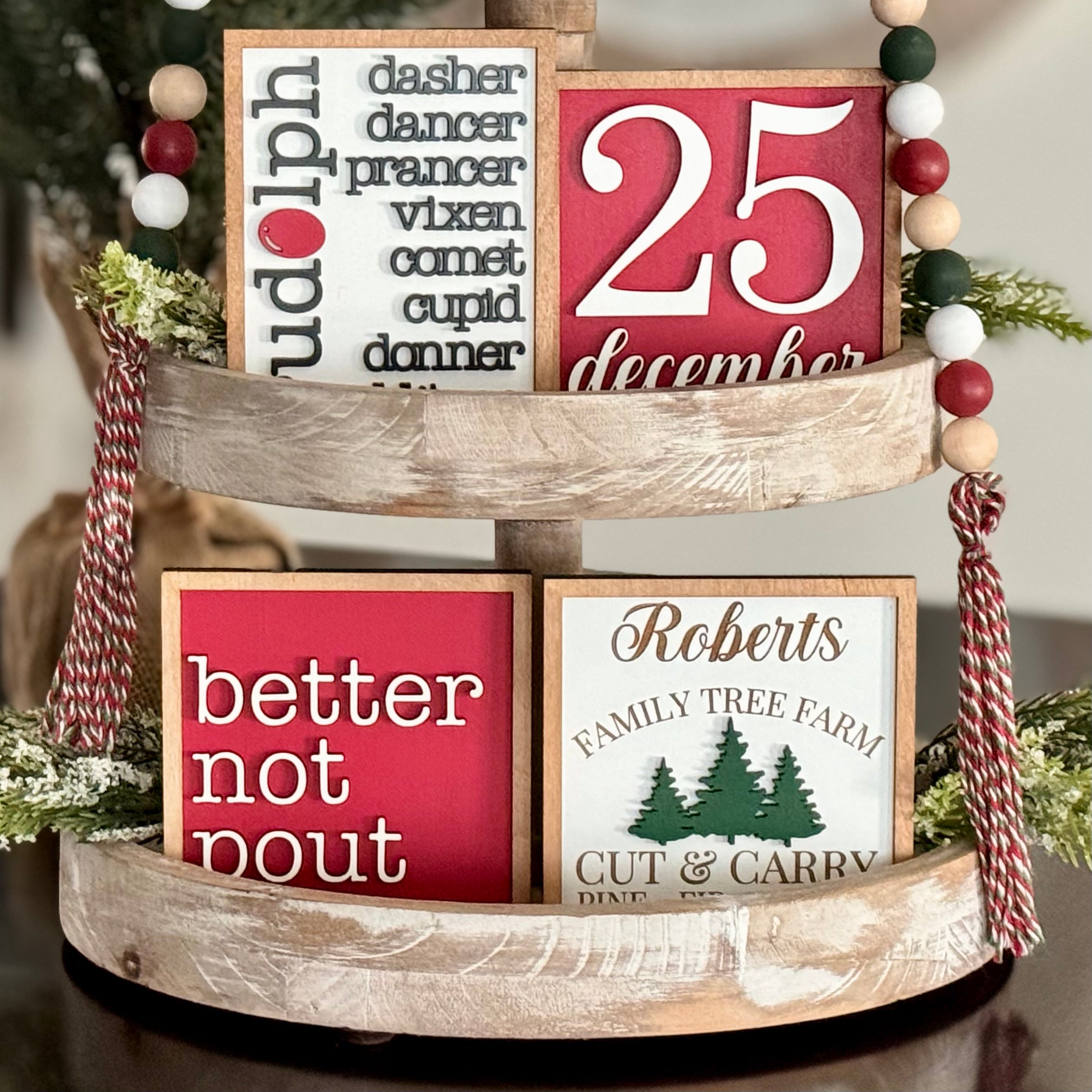 Christmas Tiered Tray Decor Bundle