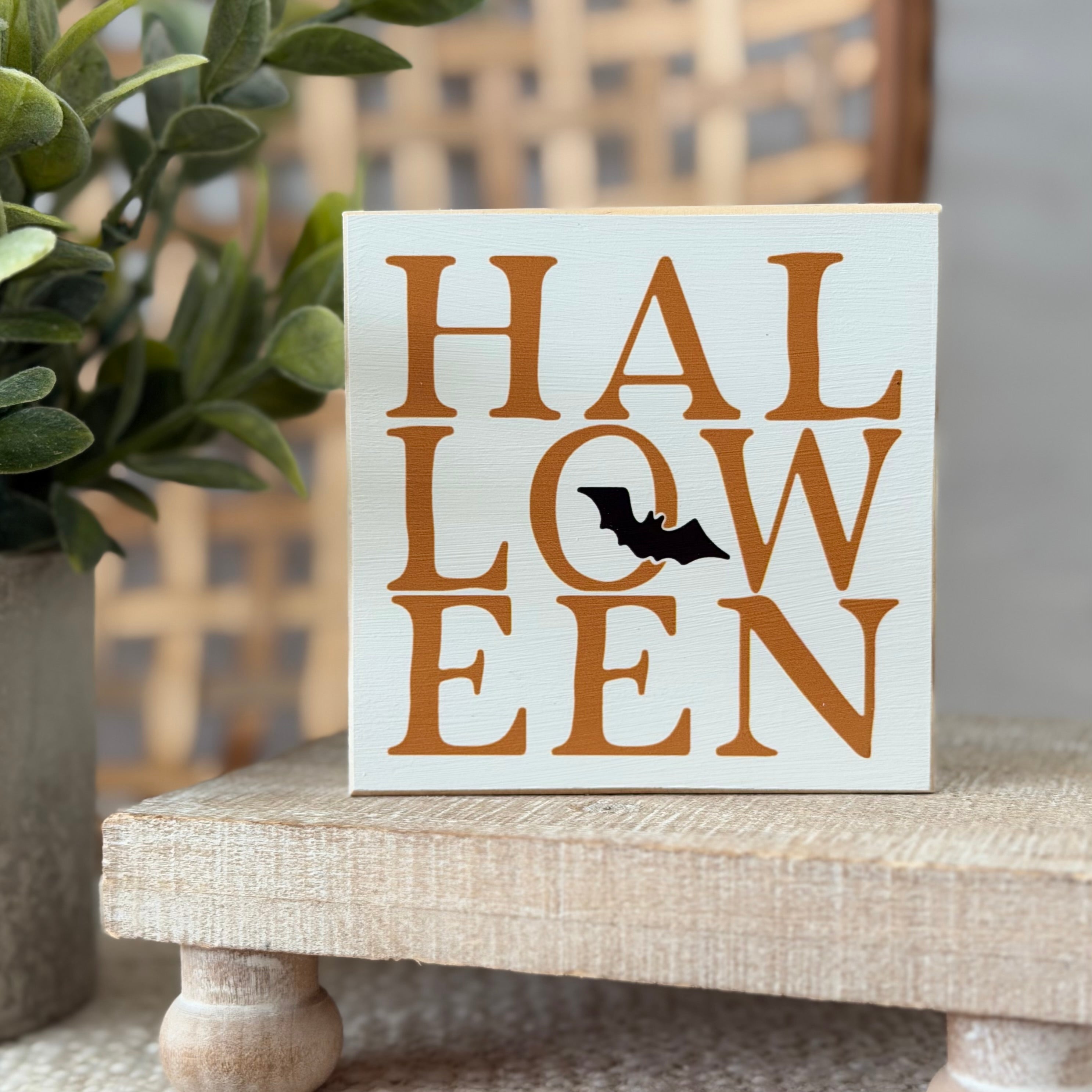 Halloween Wood Block Sign