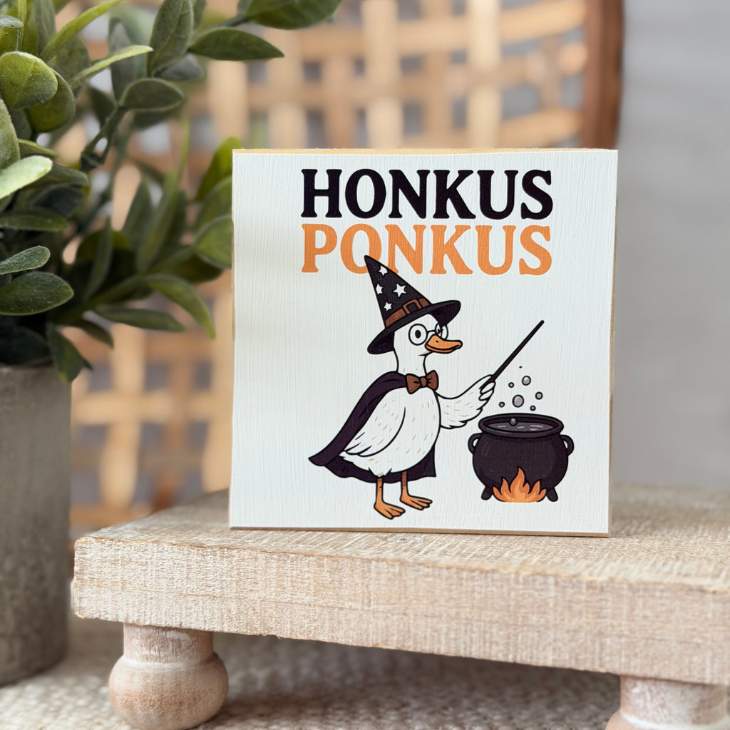 Halloween Goose Wood Block Sign