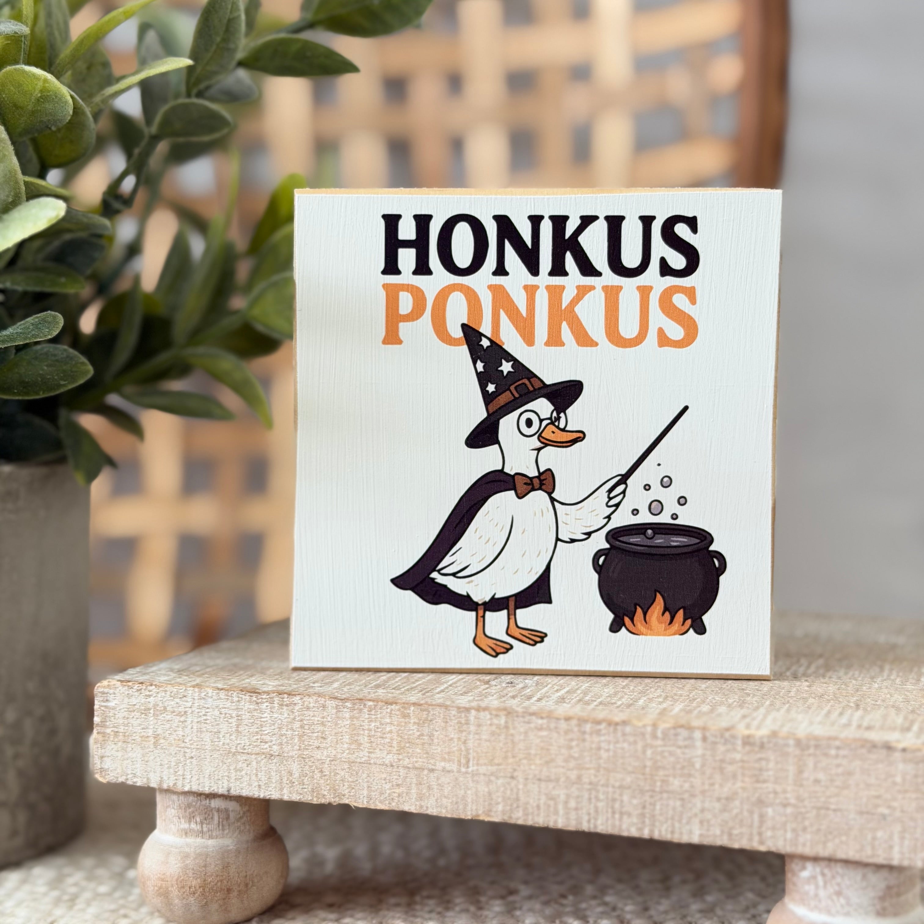 Halloween Goose Wood Block Sign