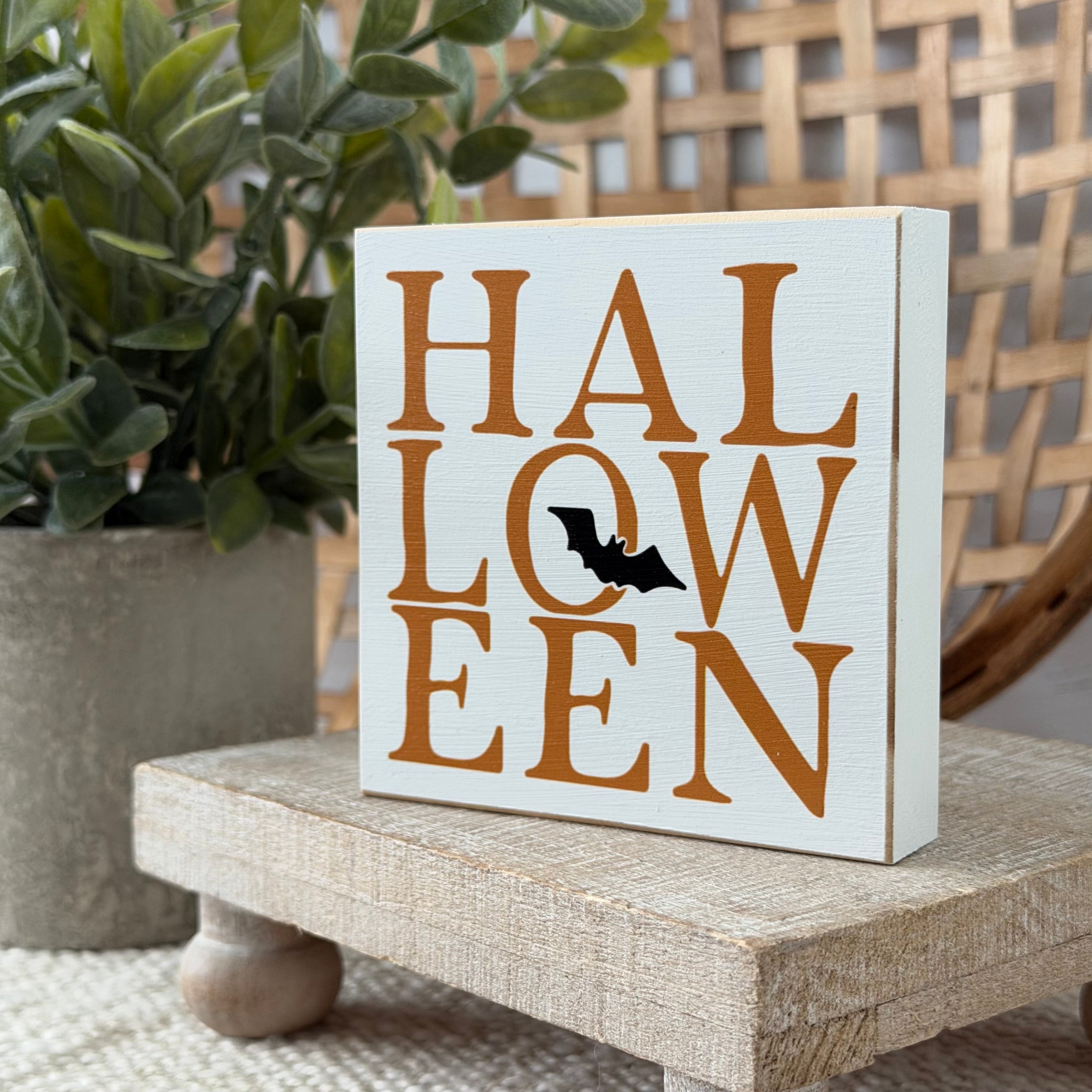 Halloween Wood Block Sign