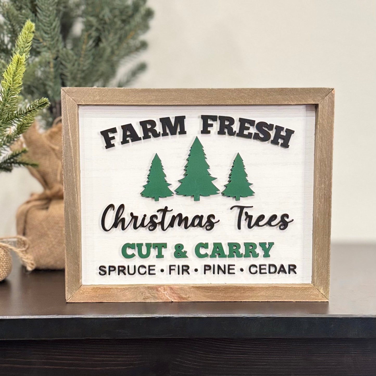 Wooden Framed Christmas Sign