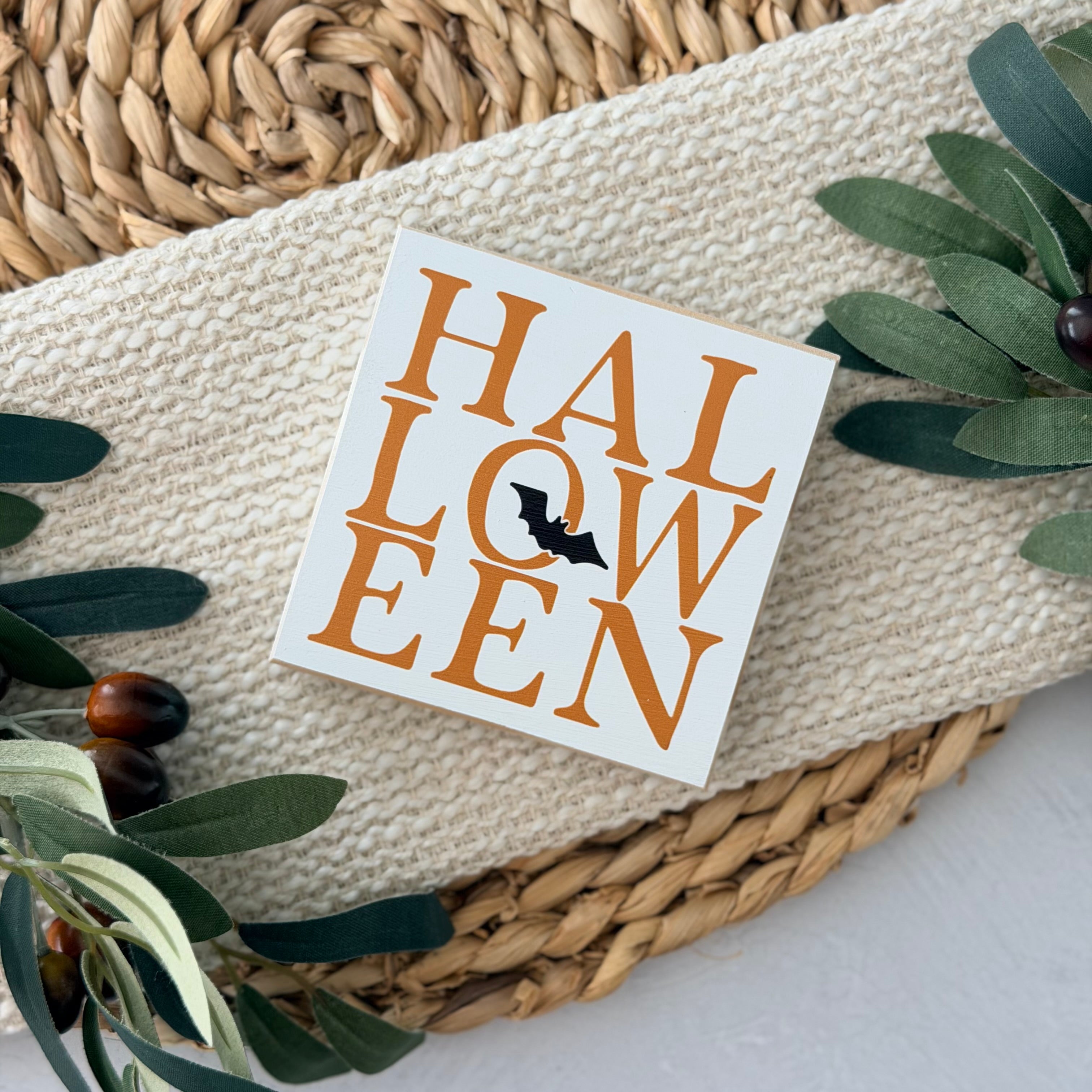 Halloween Wood Block Sign