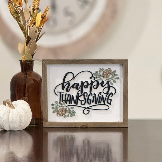 Wooden Framed Thanksgiving/Fall Sign
