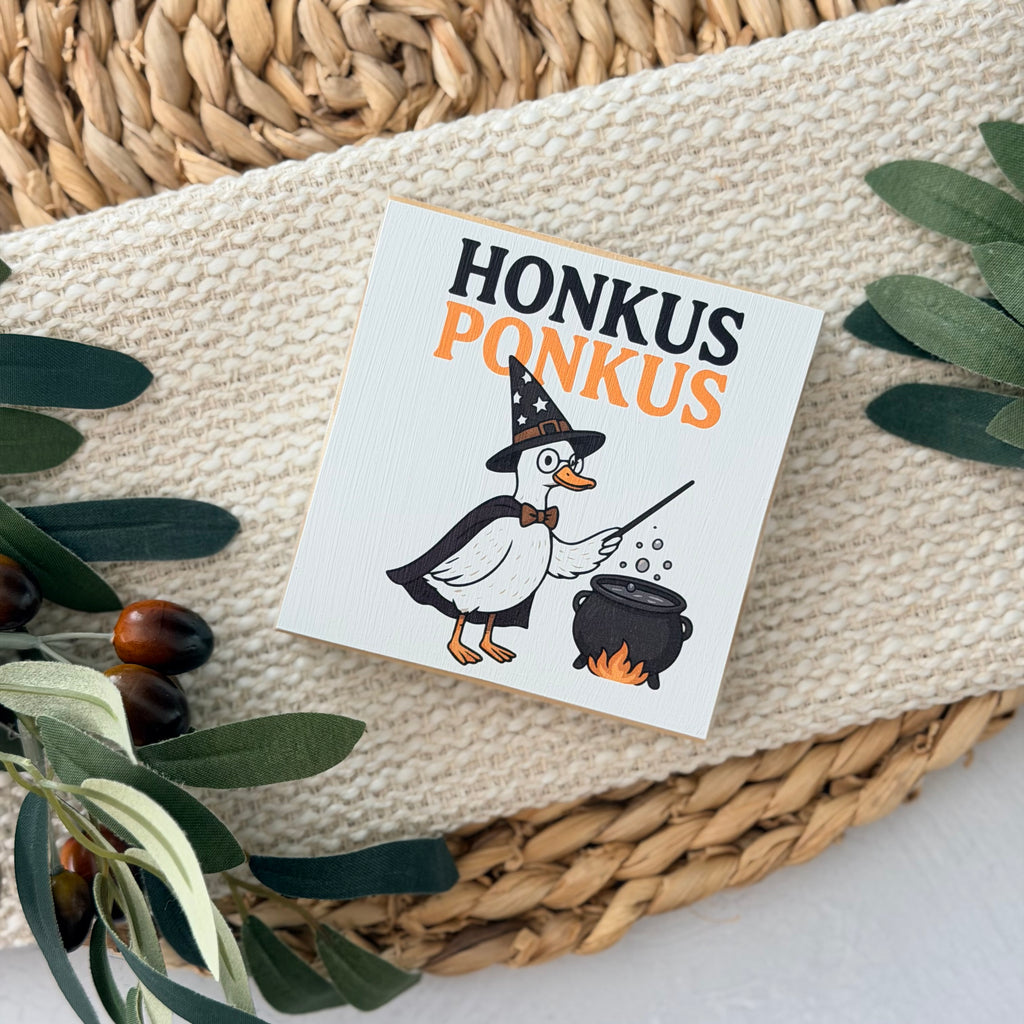 Halloween Goose Wood Block Sign