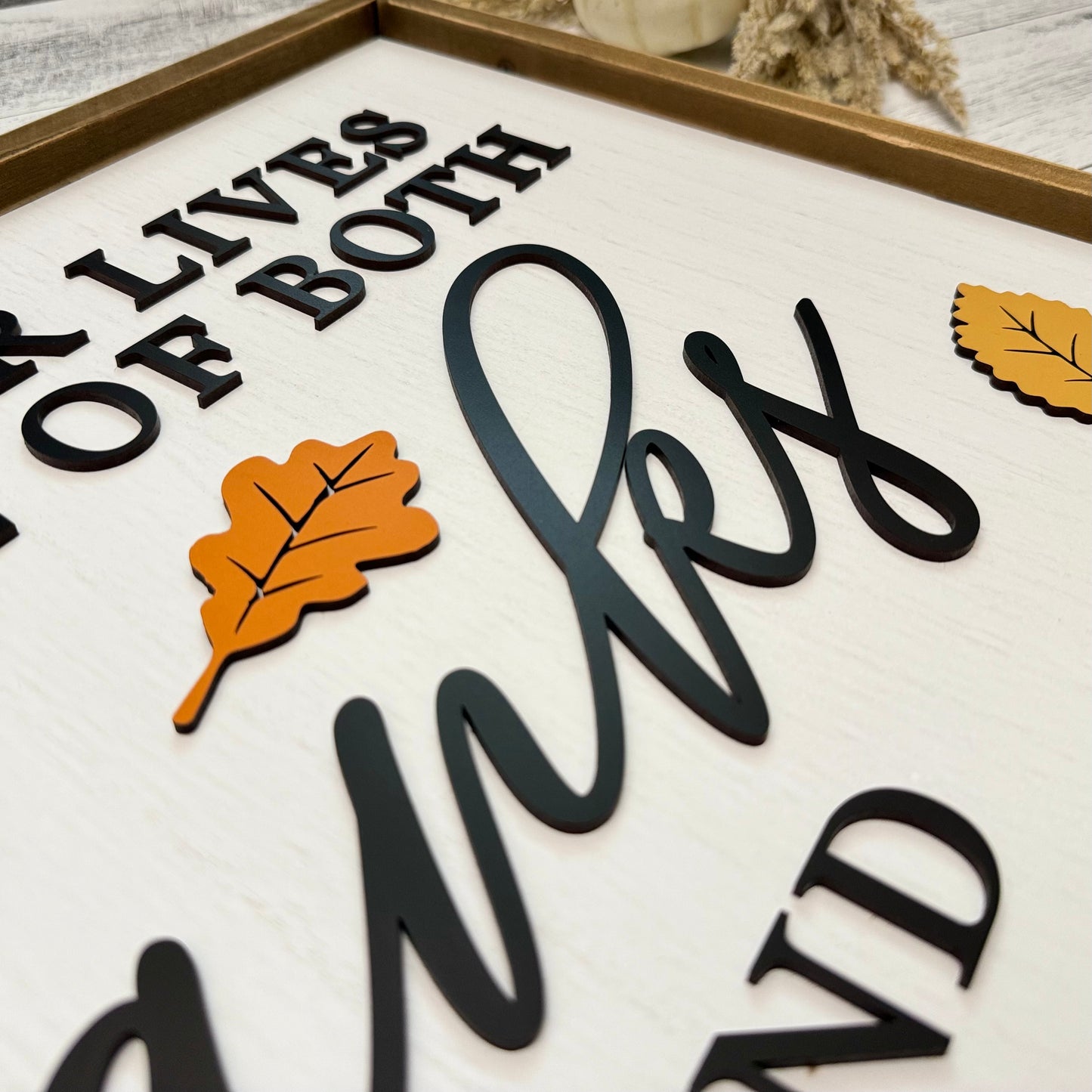 Large Wooden Framed Thanksgiving/Fall Sign