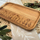 Acacia Wood Engraved Valet Tray | Wood Catch All Tray