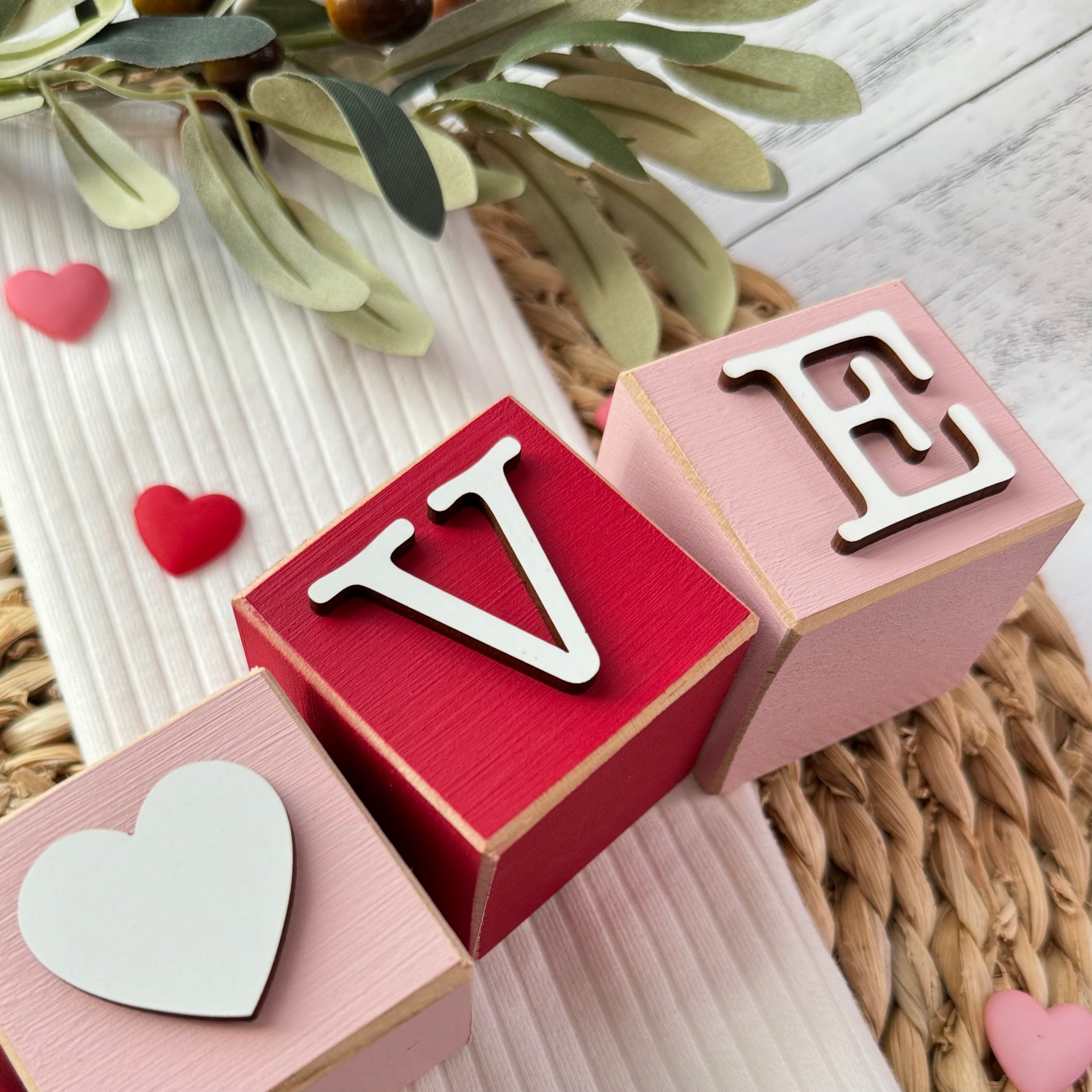 SET | Valentine's Day Stacking Word Wooden Blocks