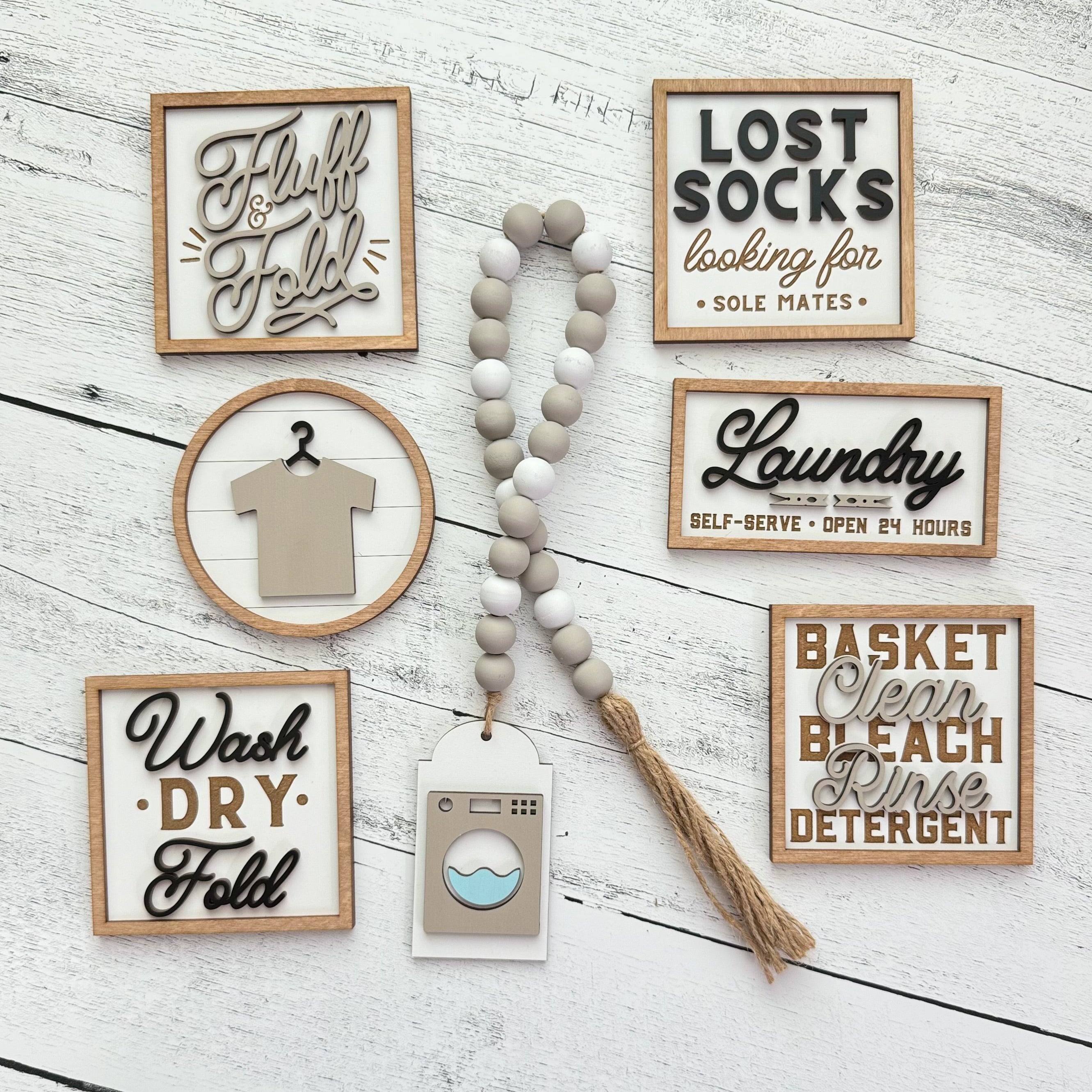 Laundry Themed Tiered Tray Decor Bundle