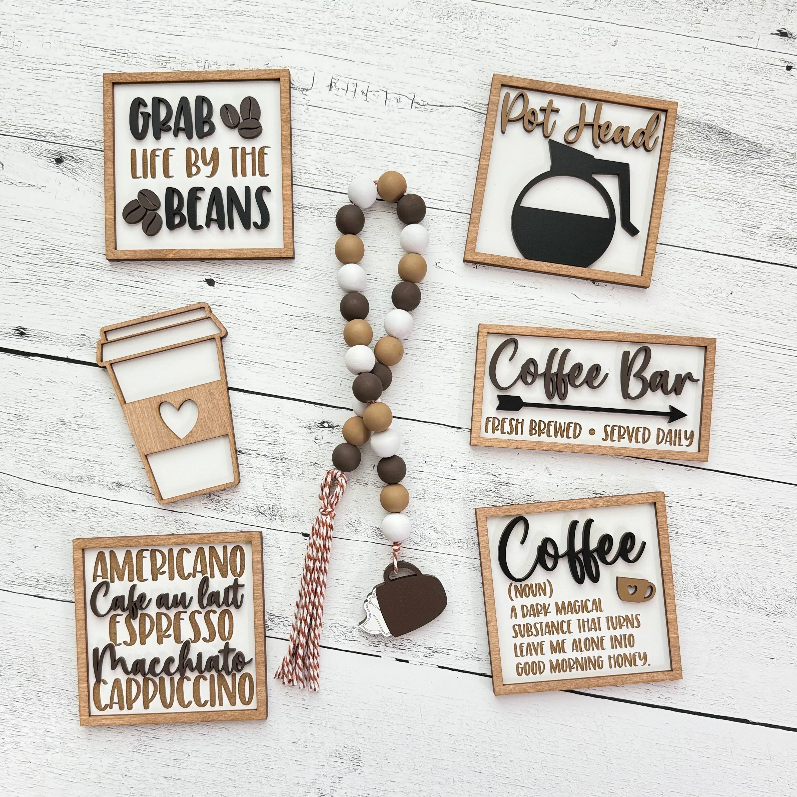 Coffee Themed Tier Tray Decor Bundle