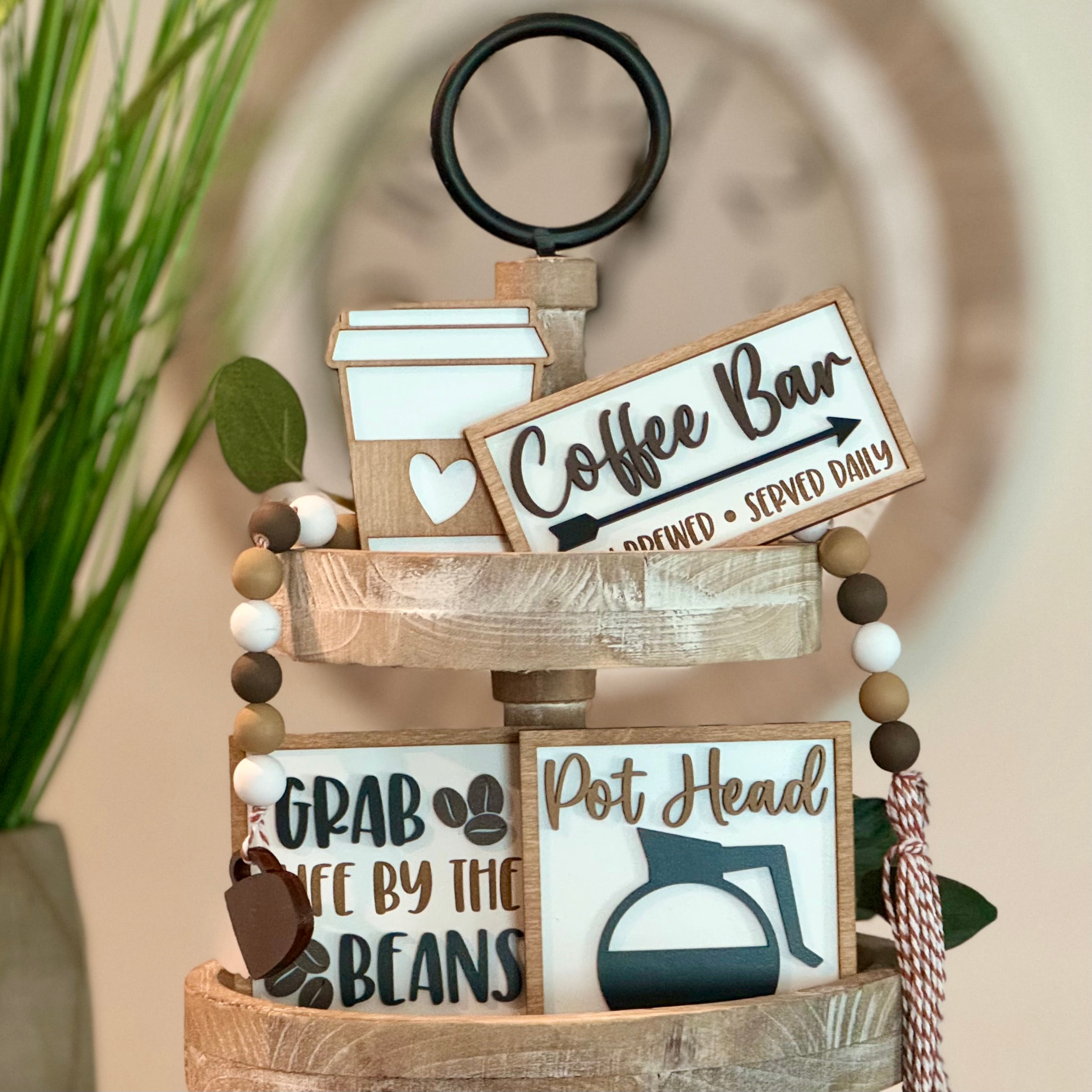 Coffee Themed Tier Tray Decor Bundle