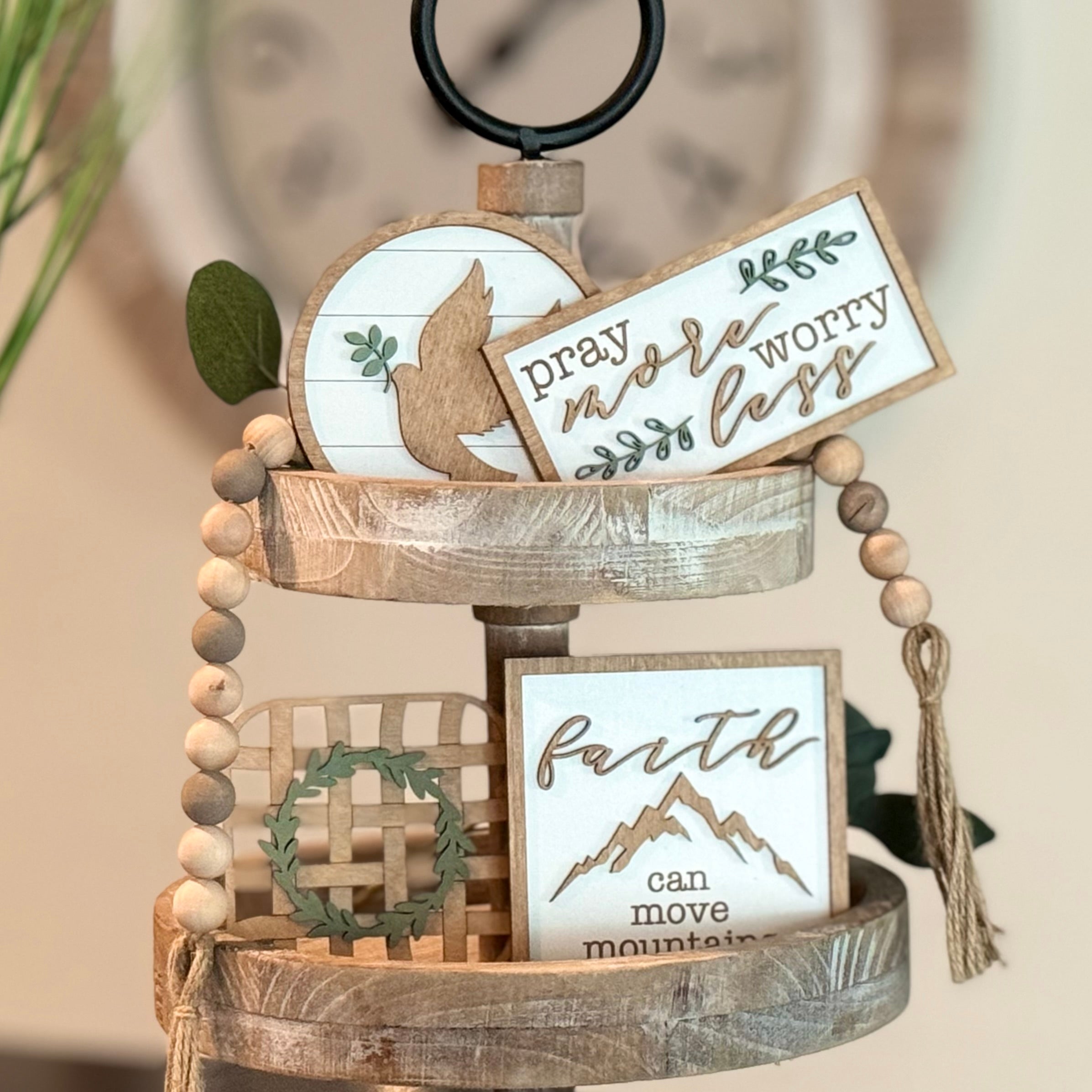 Religious Christian Themed Tier Tray Decor Bundle
