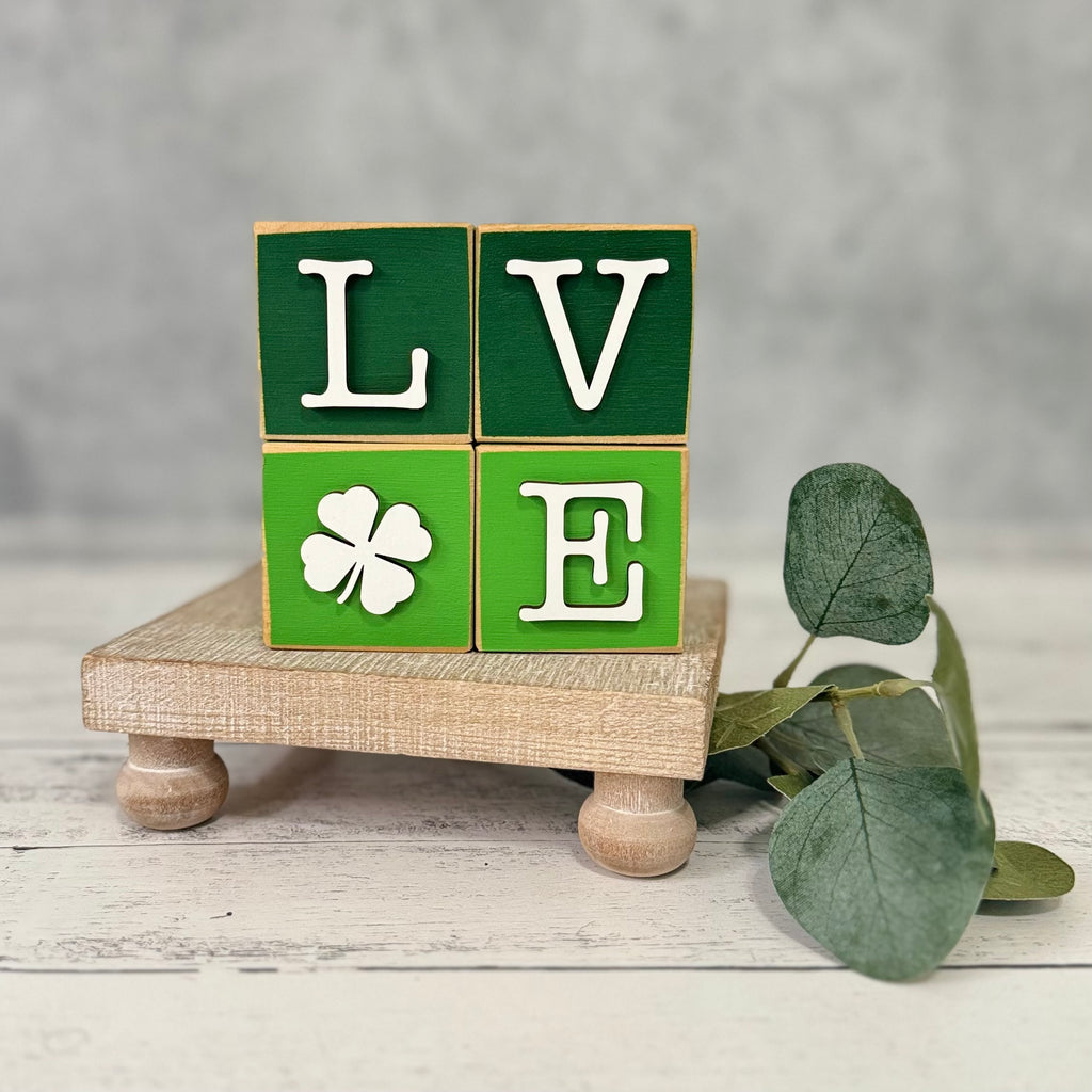 SET | St. Patrick's Day Stacking Word Wooden Blocks