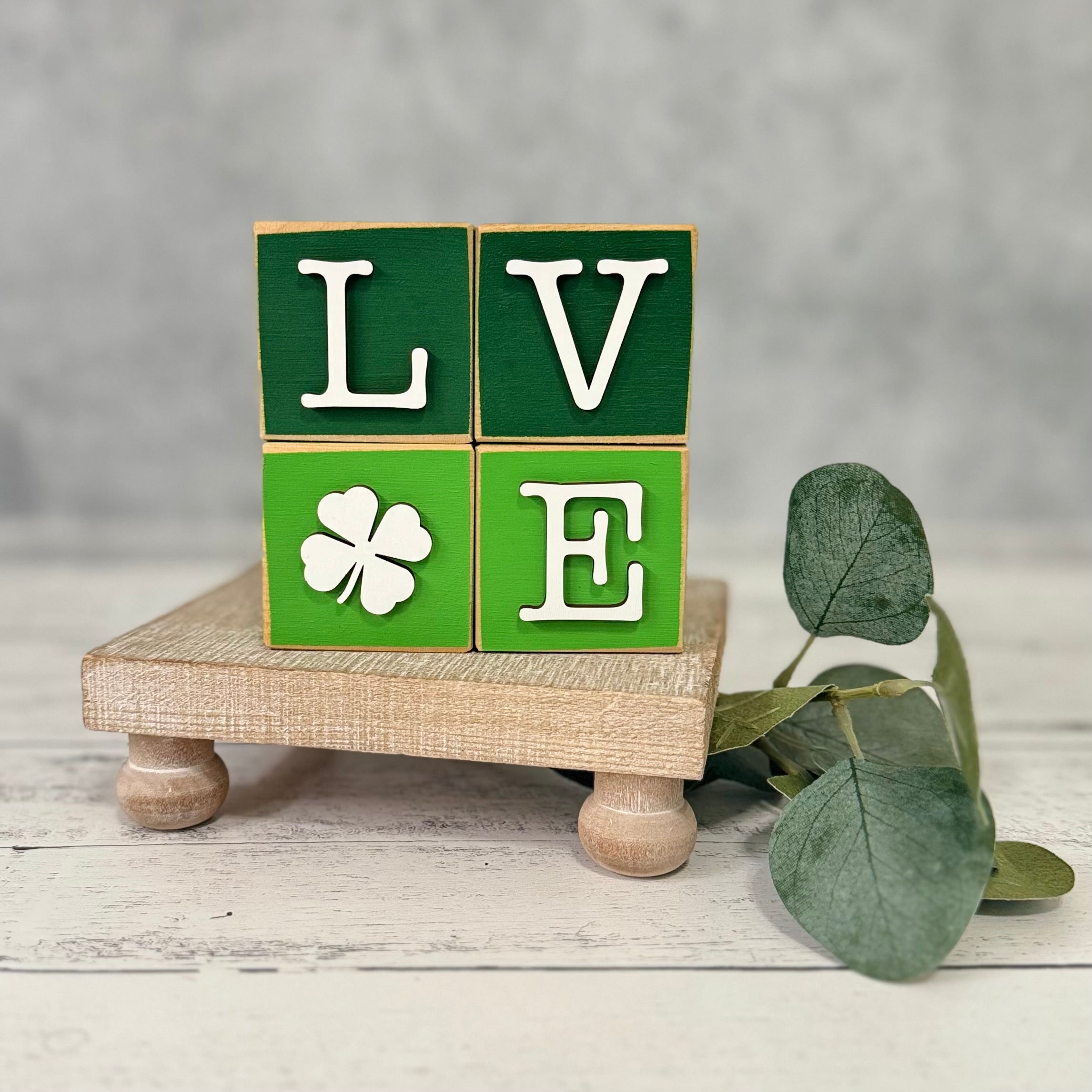 SET | St. Patrick's Day Stacking Word Wooden Blocks
