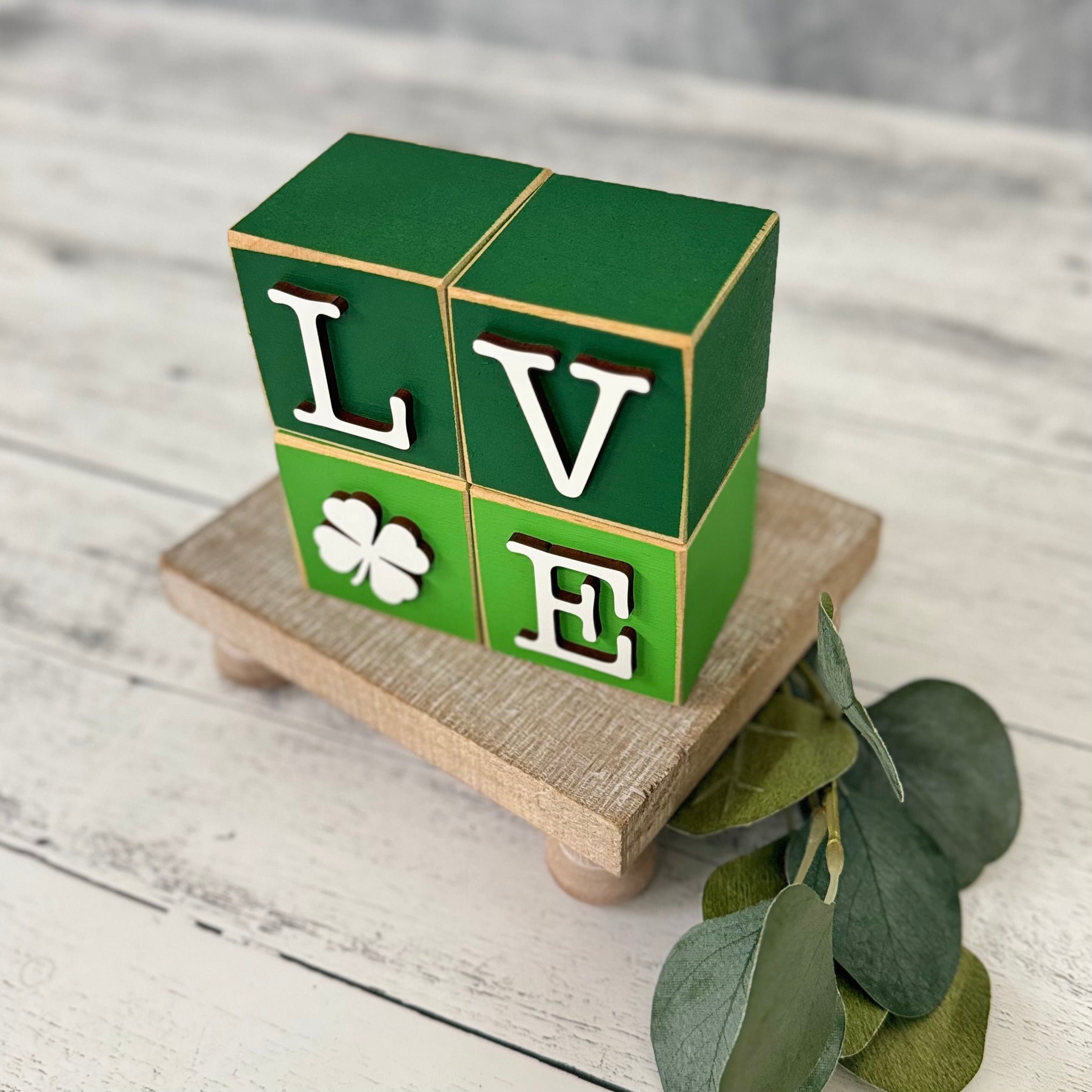 SET | St. Patrick's Day Stacking Word Wooden Blocks