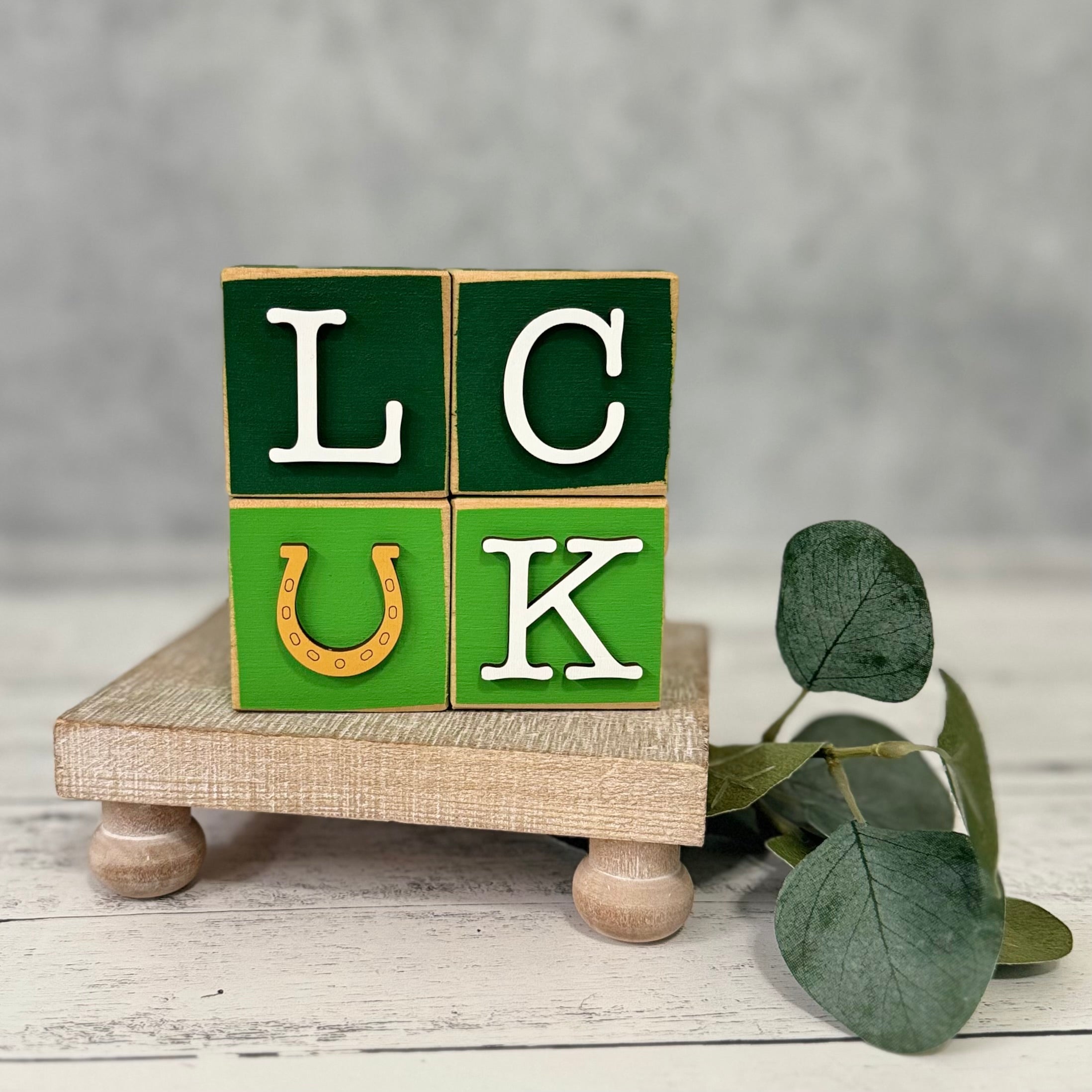 SET | St. Patrick's Day Stacking Word Wooden Blocks