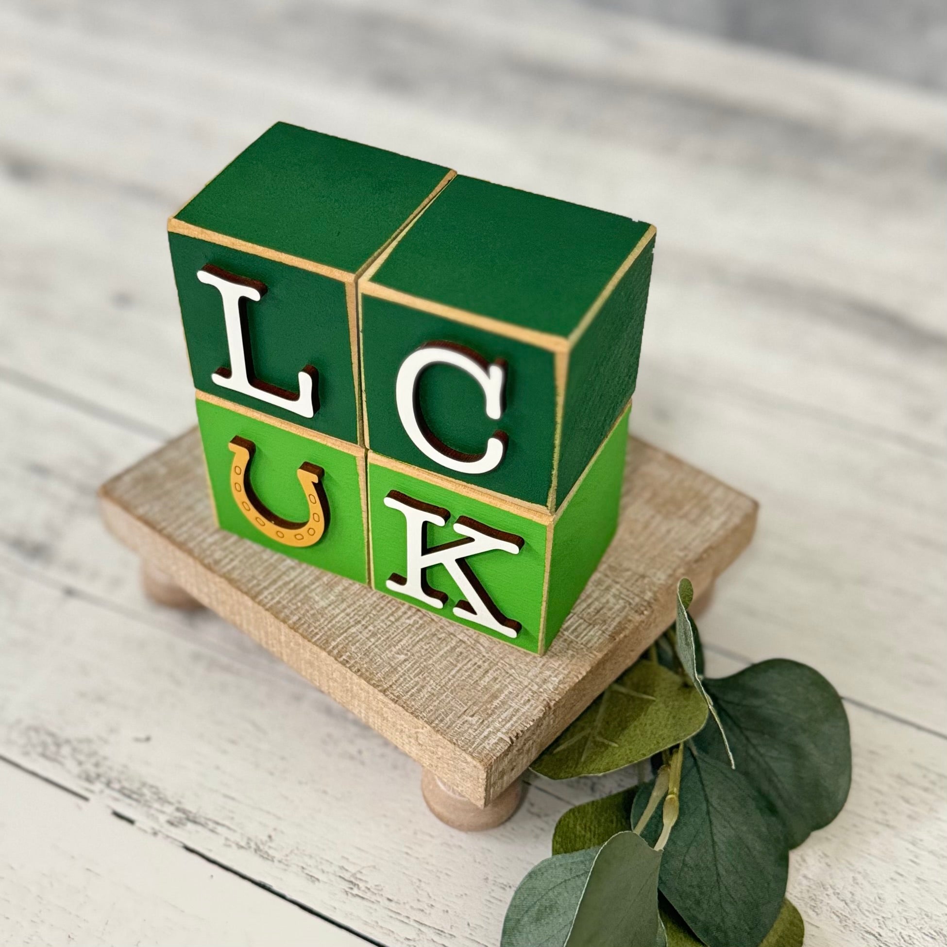 SET | St. Patrick's Day Stacking Word Wooden Blocks