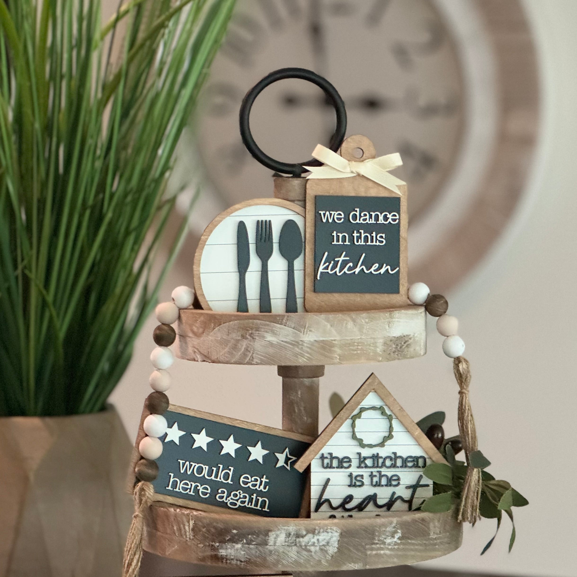 Kitchen Themed Tiered Tray Decor Bundle