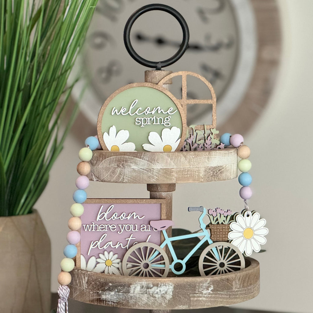 Spring Tiered Tray Decor Bundle