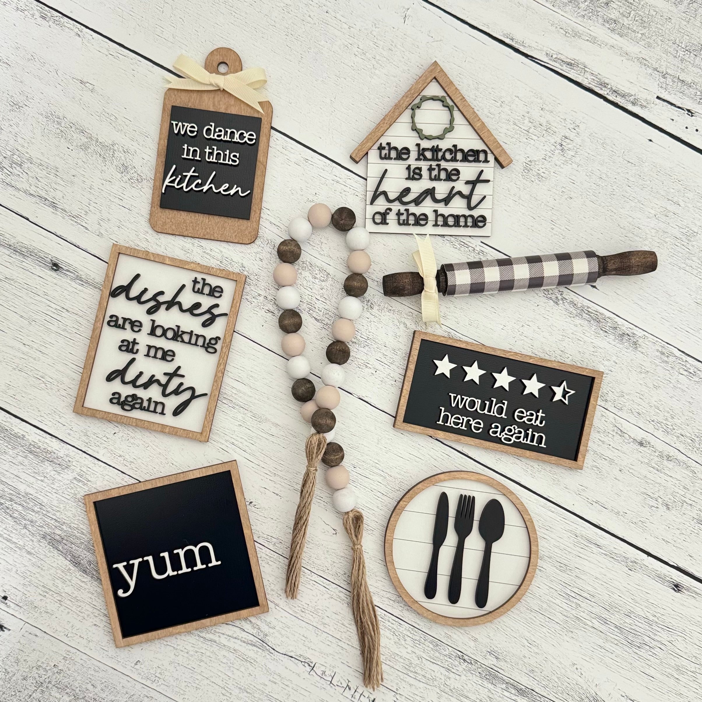 Kitchen Themed Tiered Tray Decor Bundle
