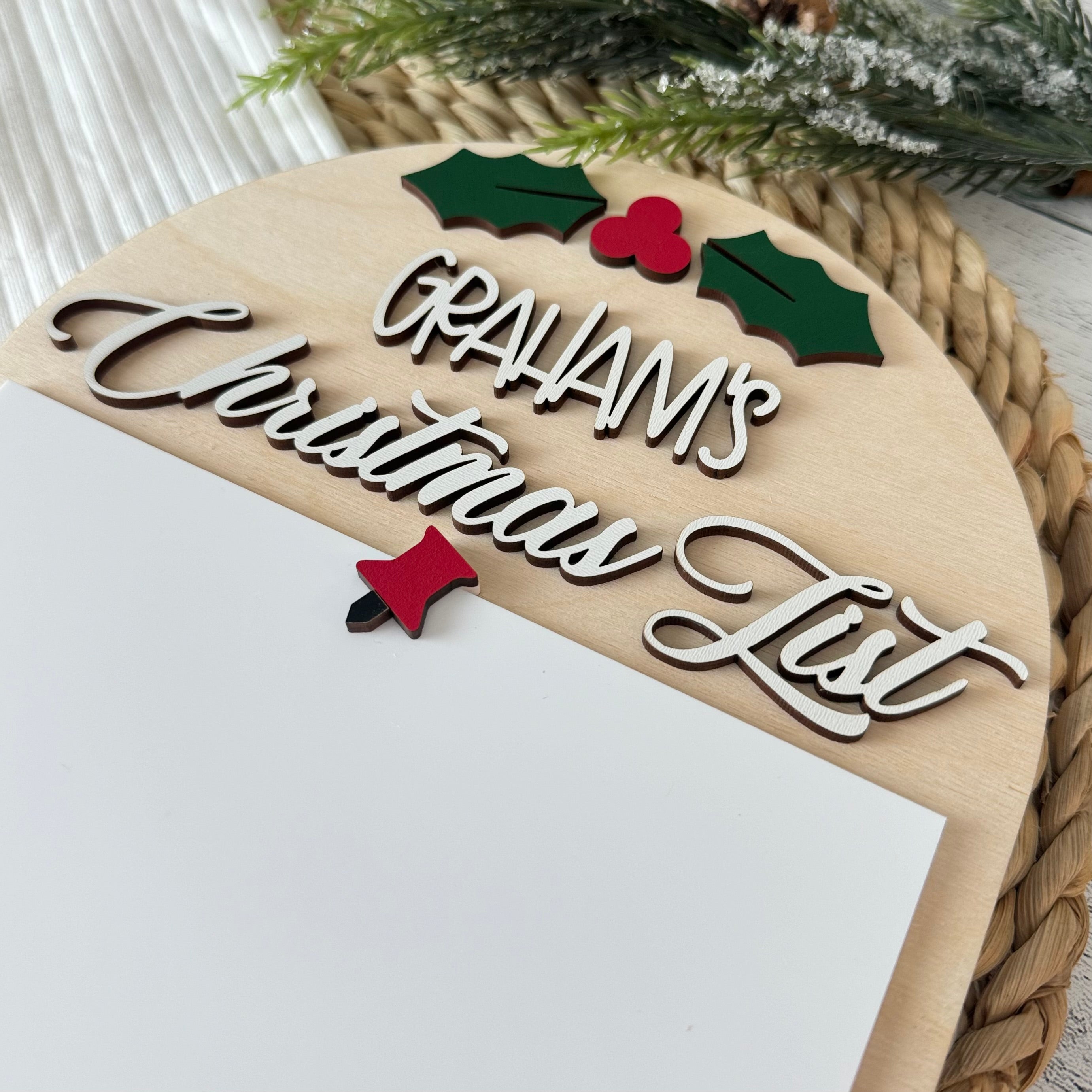 Personalized Christmas Wishlist Dry Erase Sign