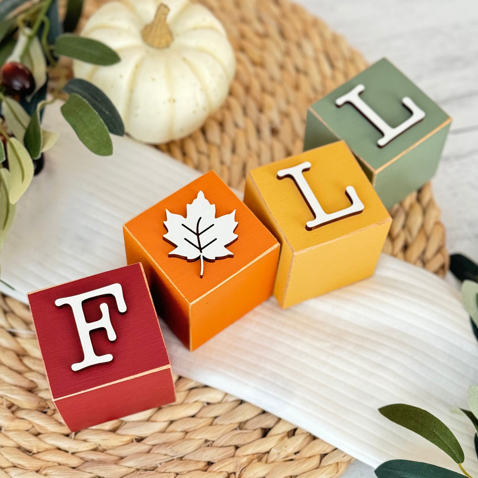 SET | Fall Stacking Word Wooden Blocks – Wintuck Home
