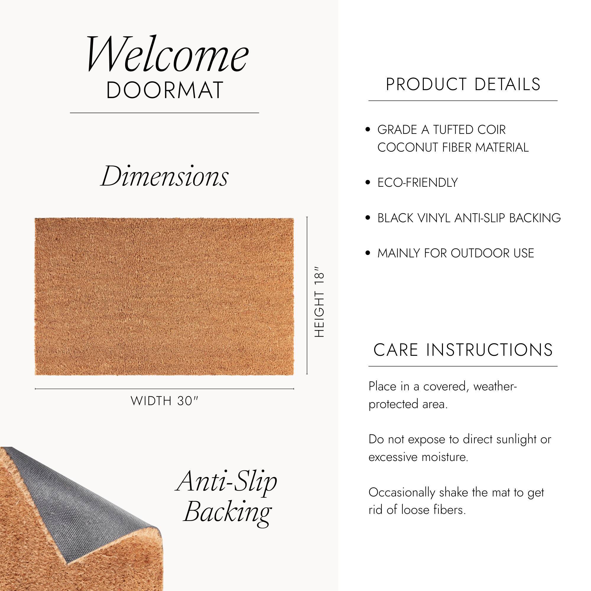 Personalized Family Name and Initial Coir Doormat