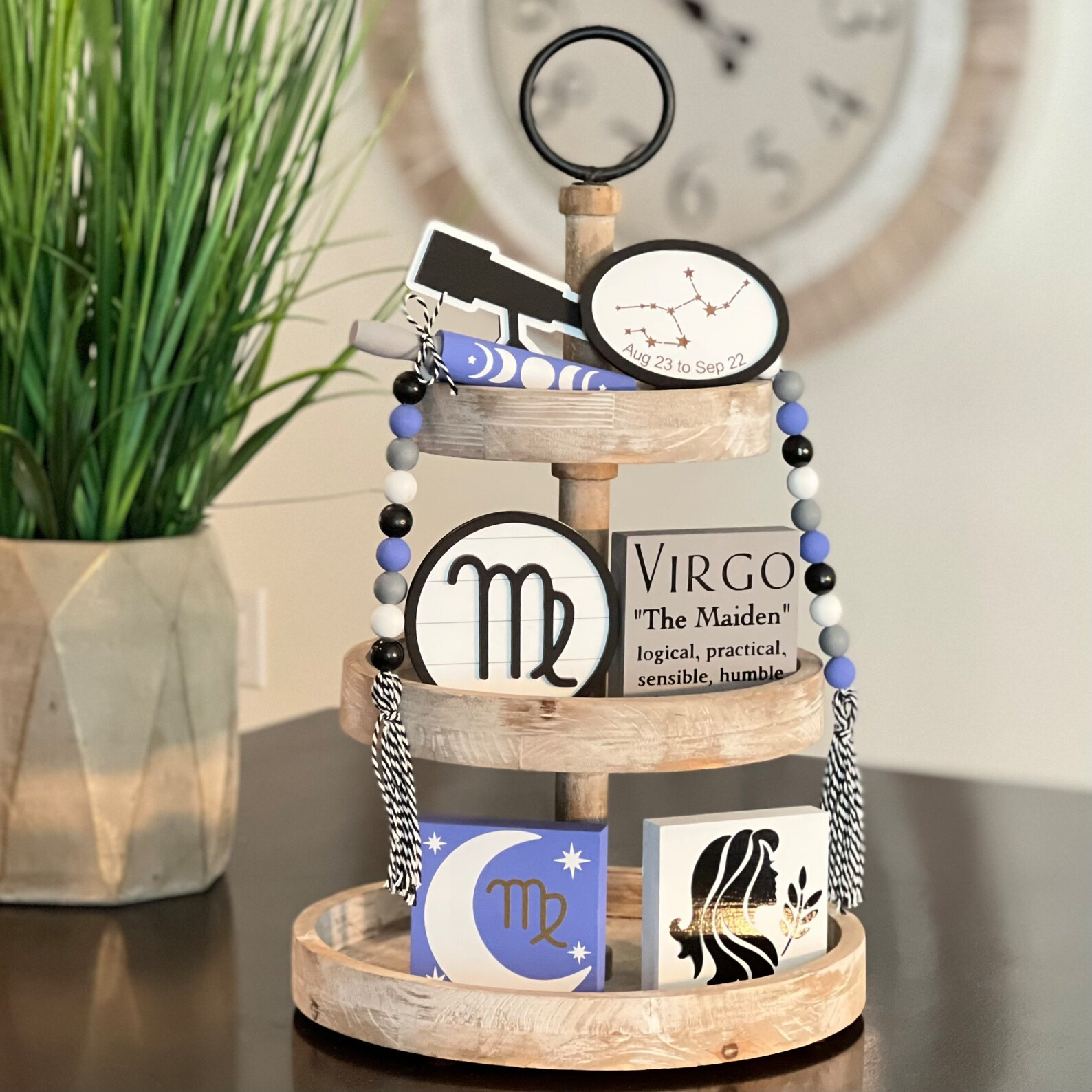 Zodiac Themed Wooden Bead Garland