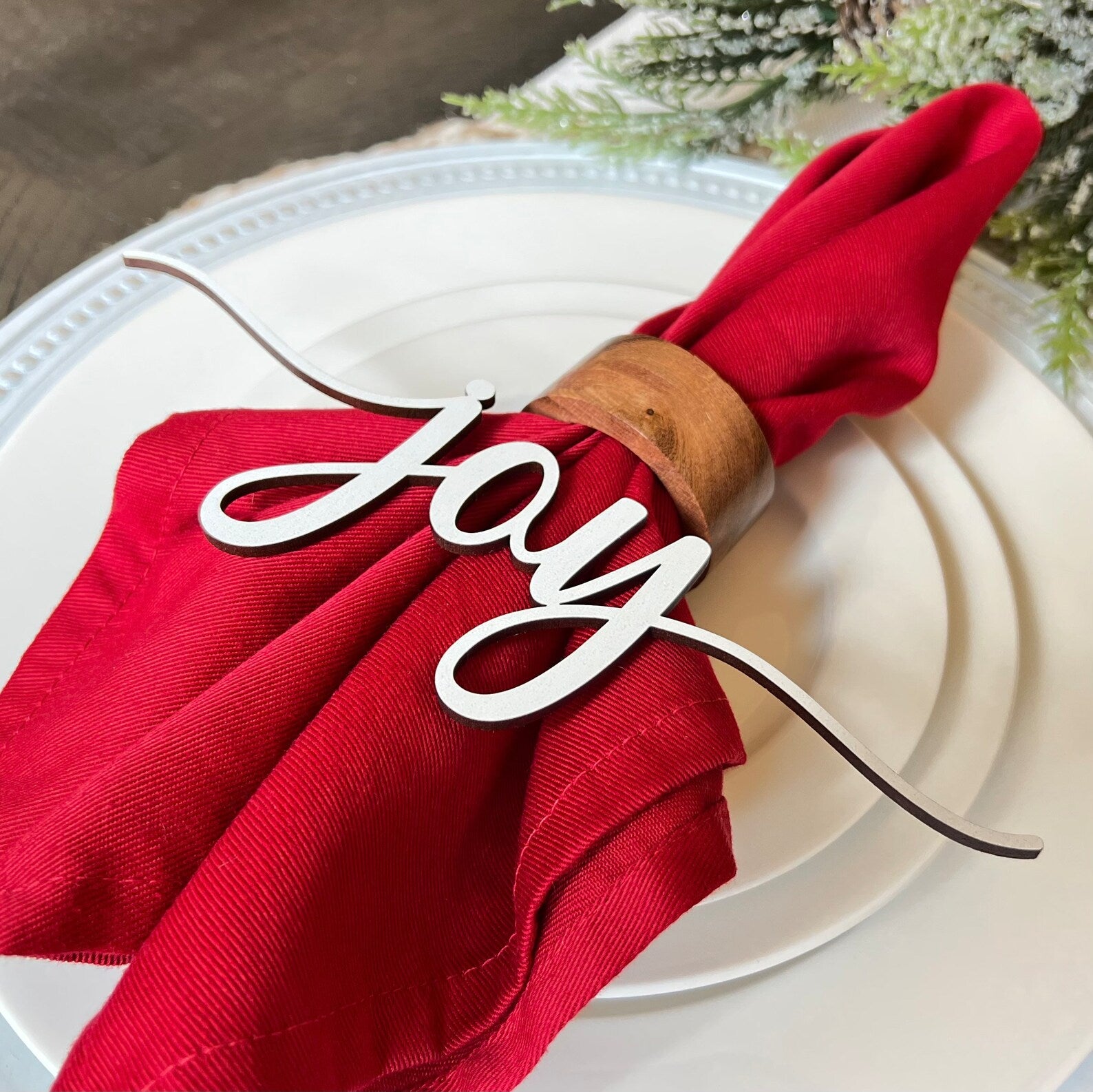 Christmas Place Setting Words | Christmas Table Decor