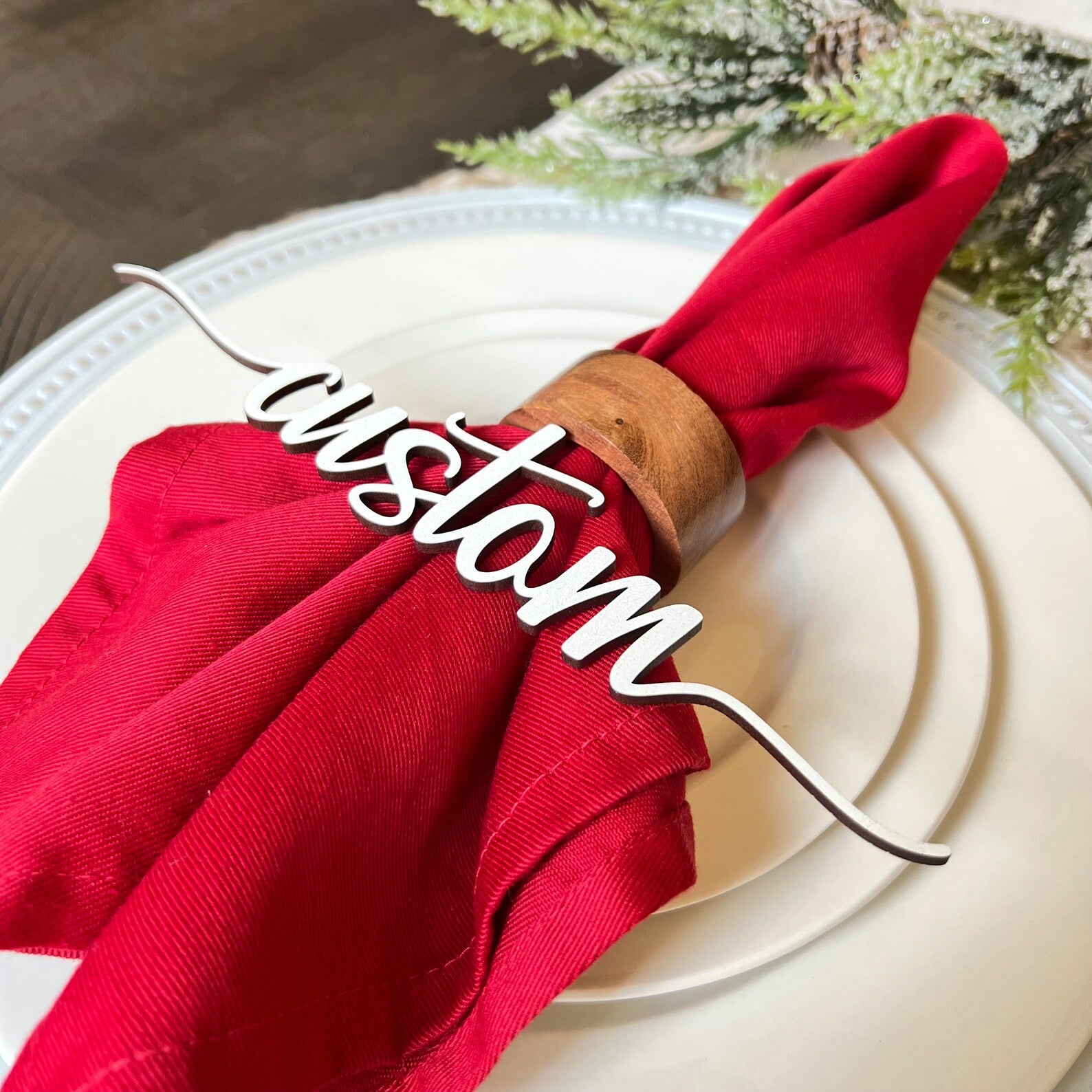 Christmas Place Setting Words | Christmas Table Decor