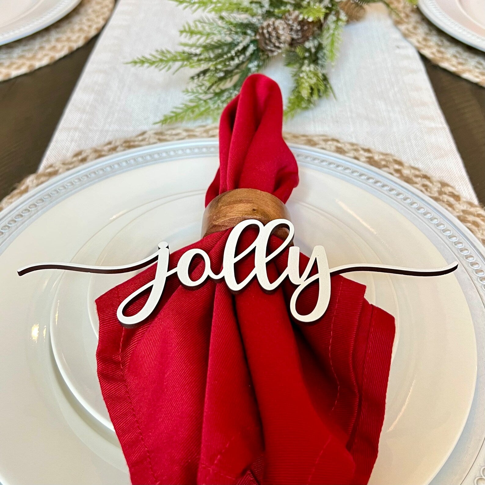 Christmas Place Setting Words | Christmas Table Decor