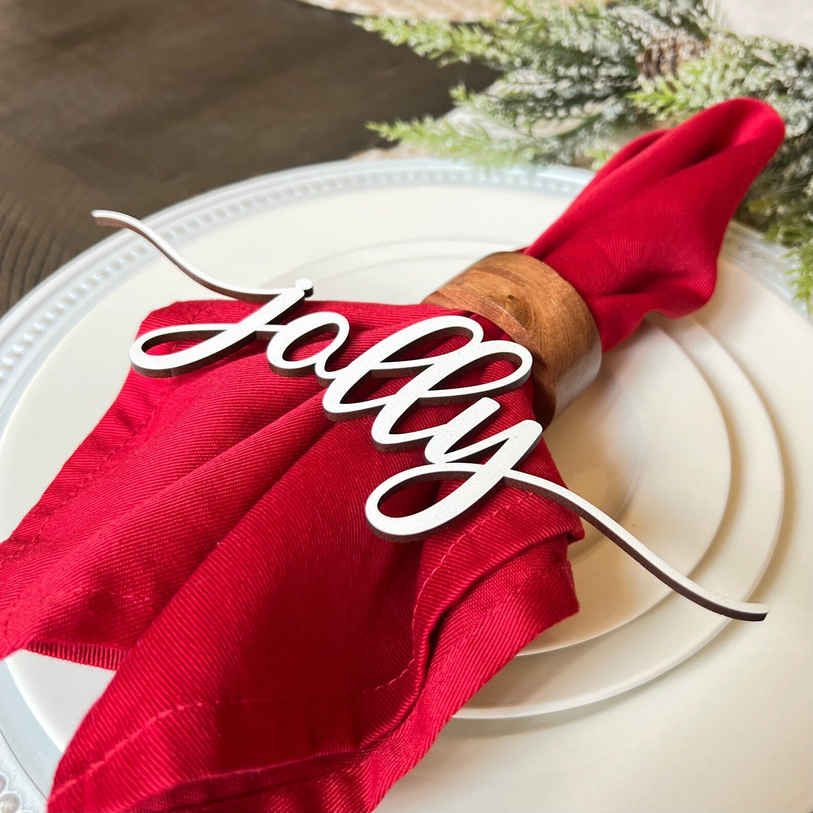 Christmas Place Setting Words | Christmas Table Decor