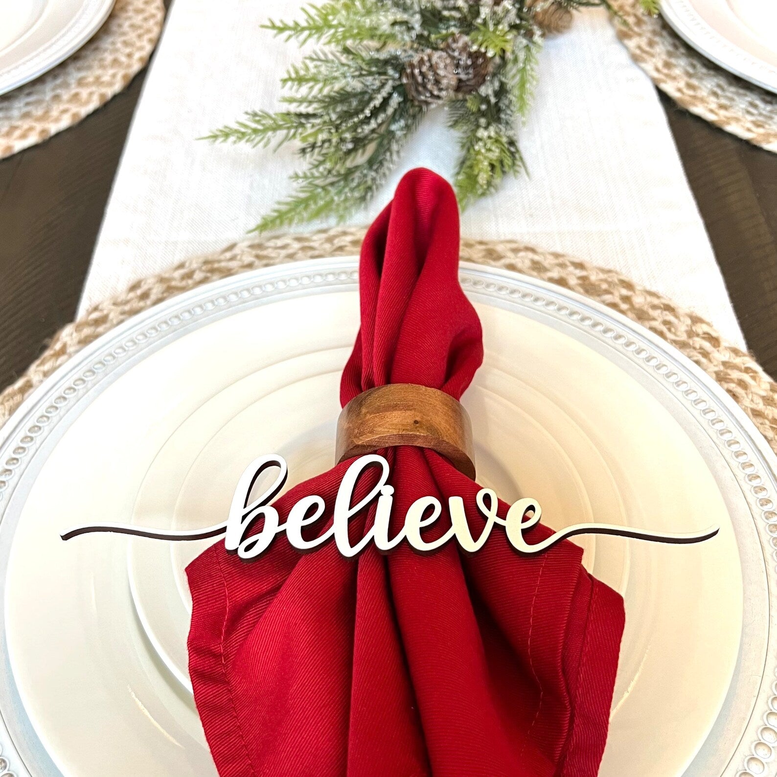 Christmas Place Setting Words | Christmas Table Decor